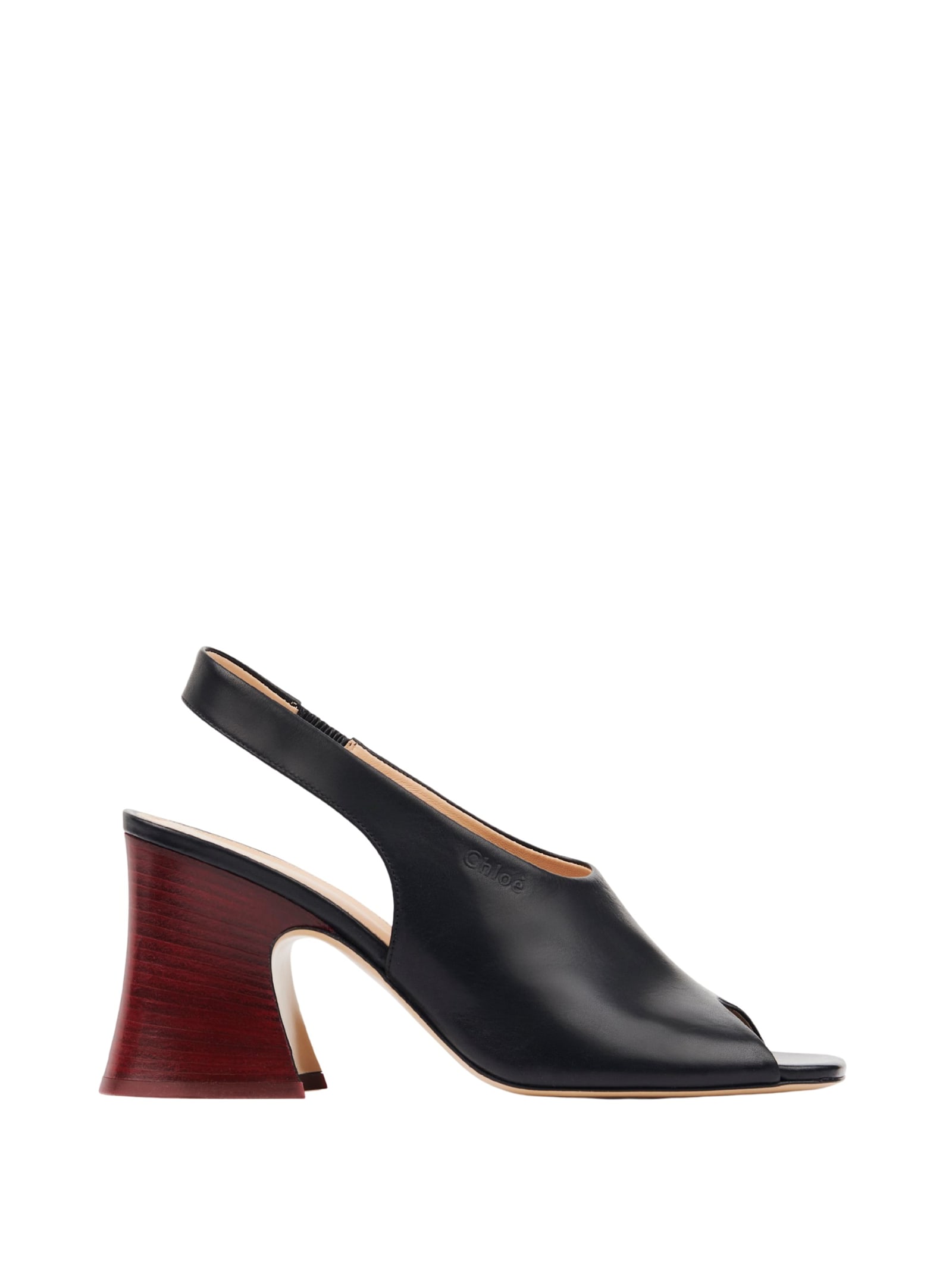 Chloé Chloe Janis 80 Leather Slingback Sandals In Black