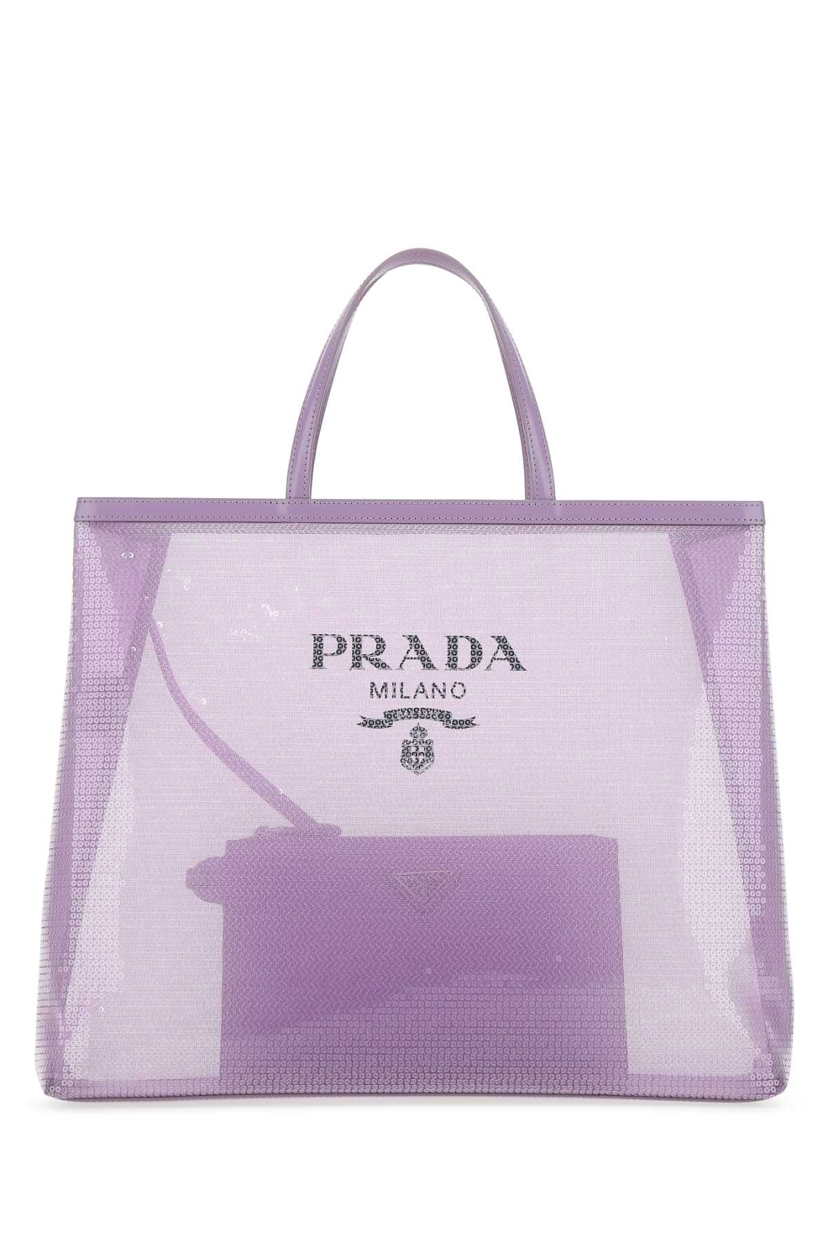 Prada Lilac Mesh Shopping Bag