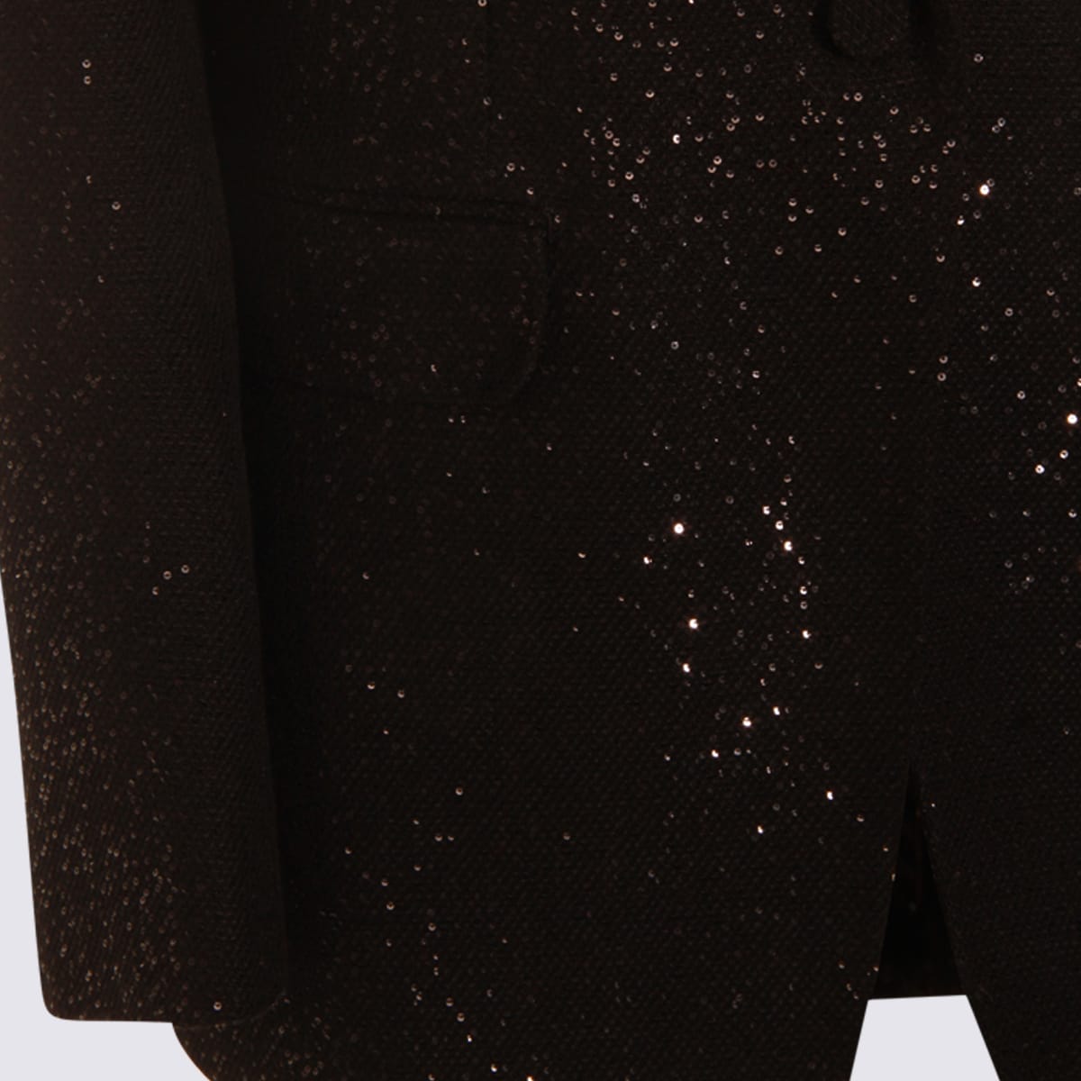 Tom Ford Sequined Wool Blend Crepe Single Breasted Jacket Clothing In Black