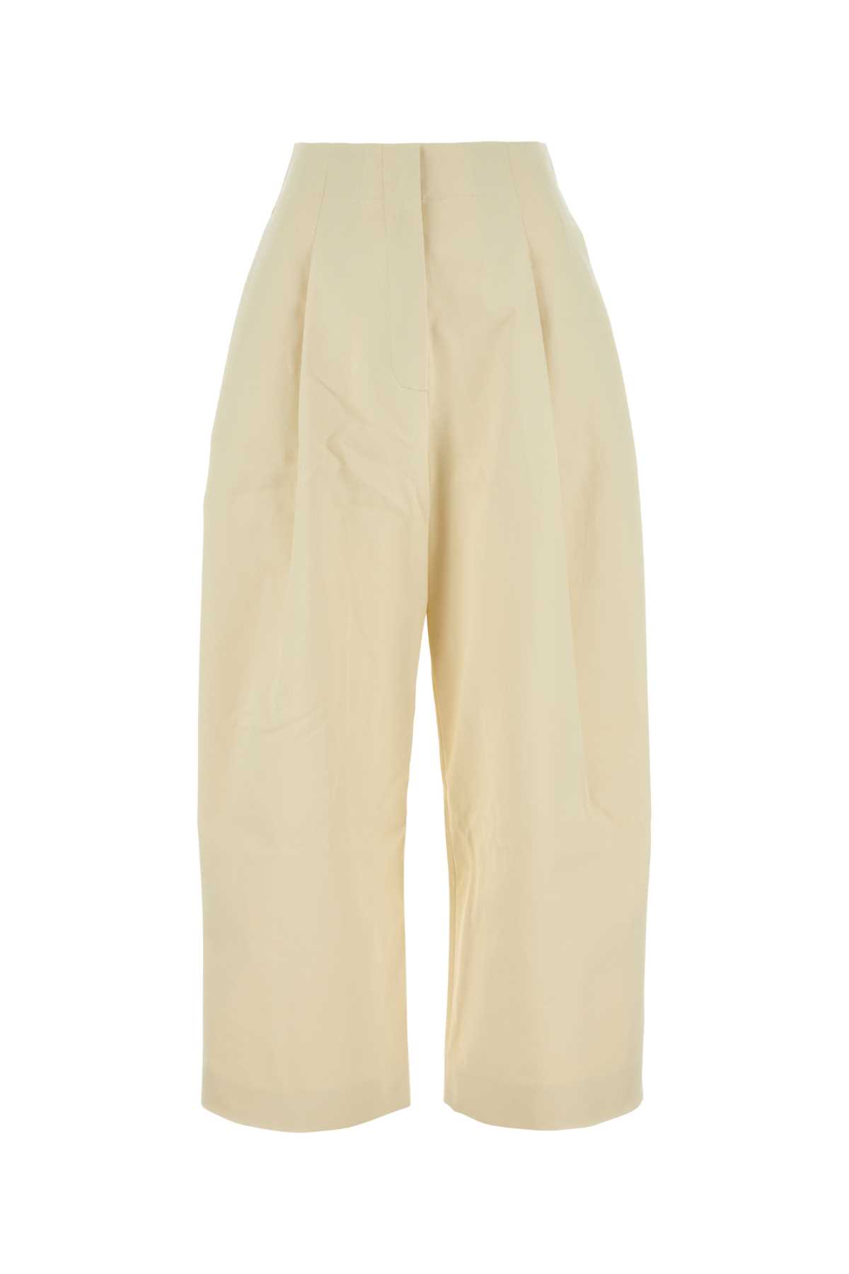 Ivory Twill Wide-leg Pant