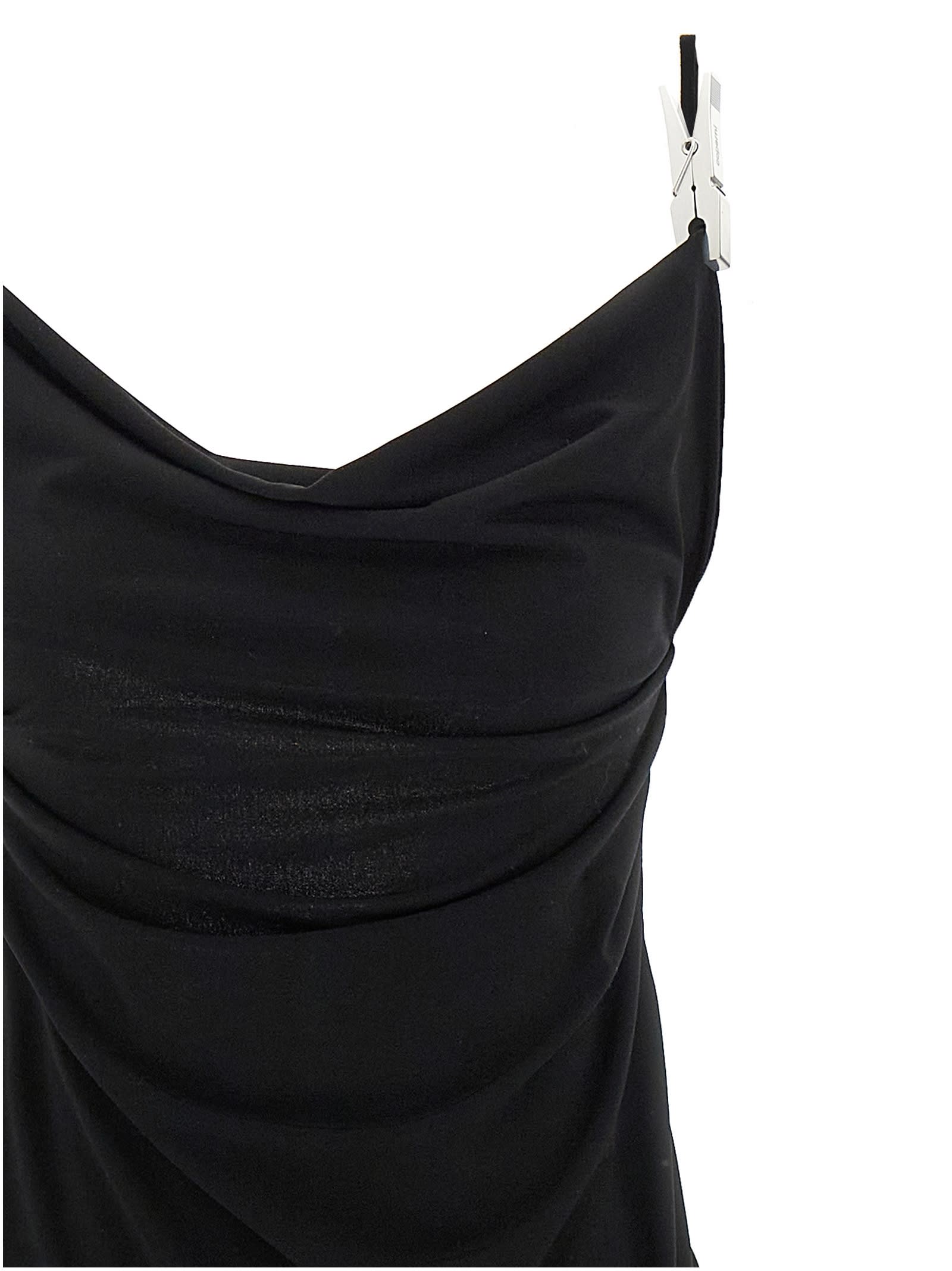 Coperni Stretch Jersey Maxi Dress With Decorative Clips