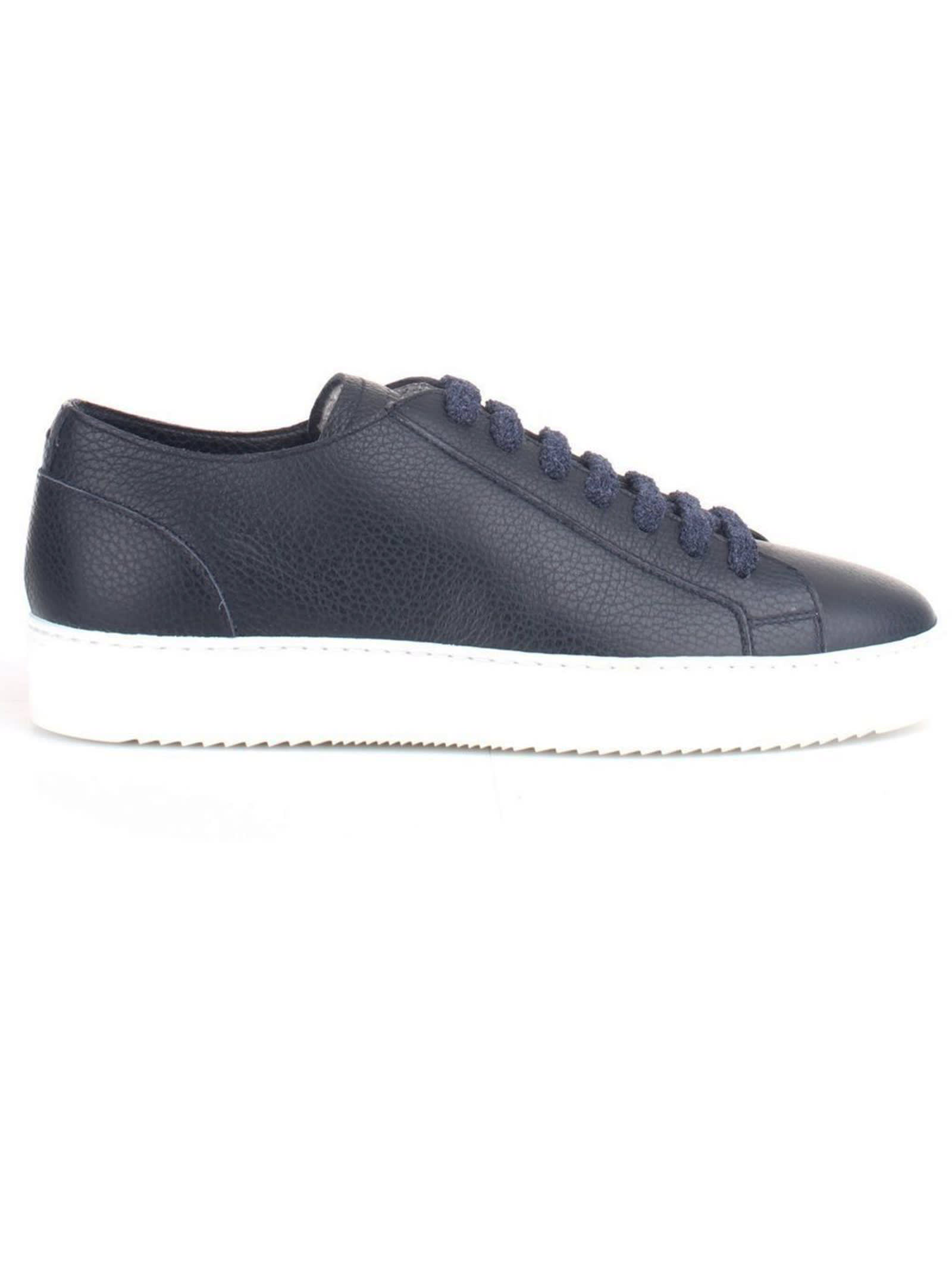 Doucal's Sneakers Tumbled Blue Calfskin