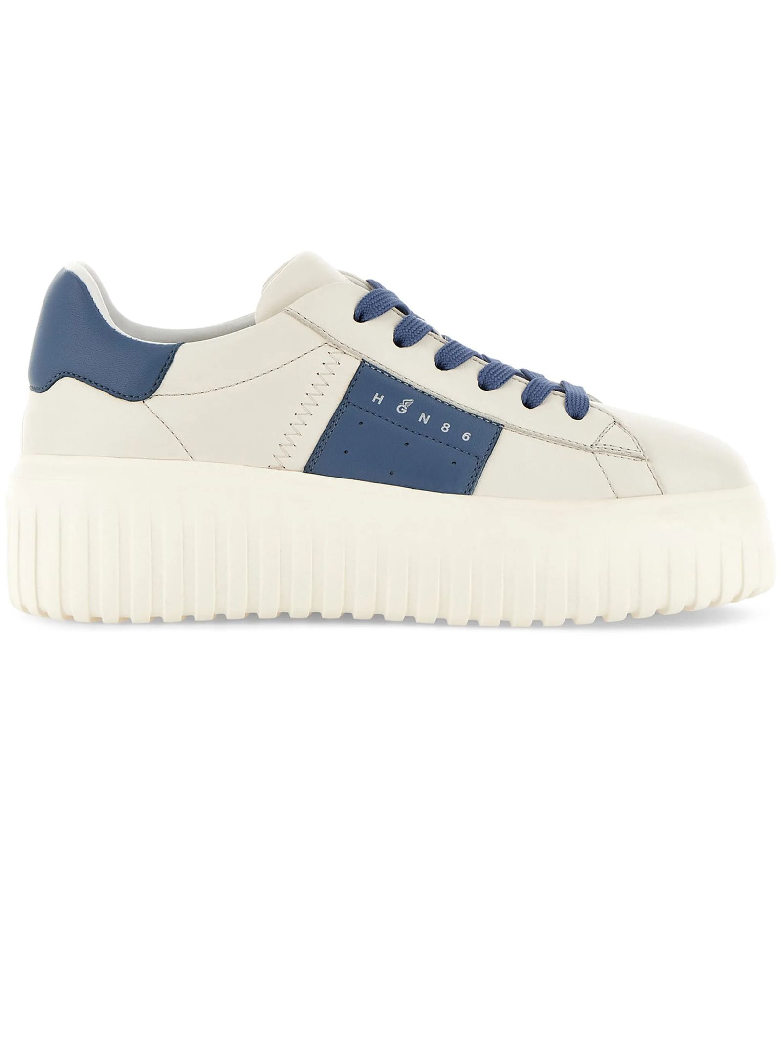 h Stripes Ivory Leather Sneakers