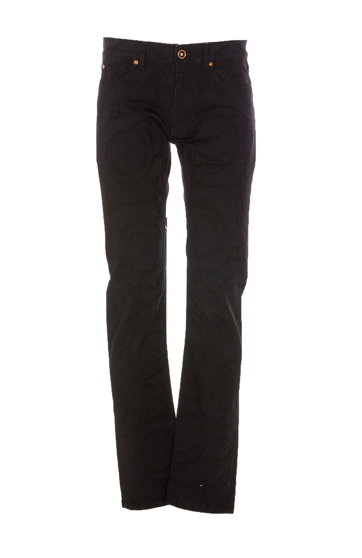 Versace Solid Jacquard Barocco Jeans