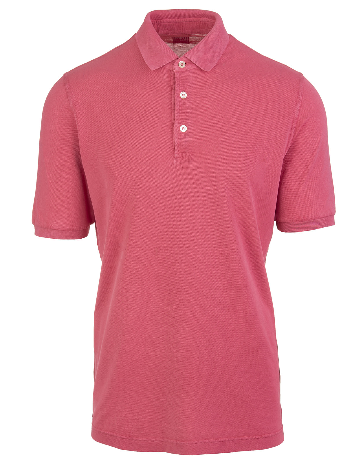 Fedeli Strawberry Red Man Polo Shirt In Pique Cotton