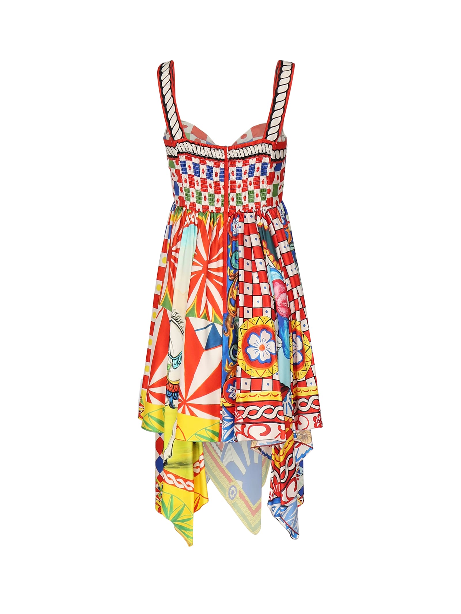 Dolce & Gabbana Short Carretto-print Twill Dress