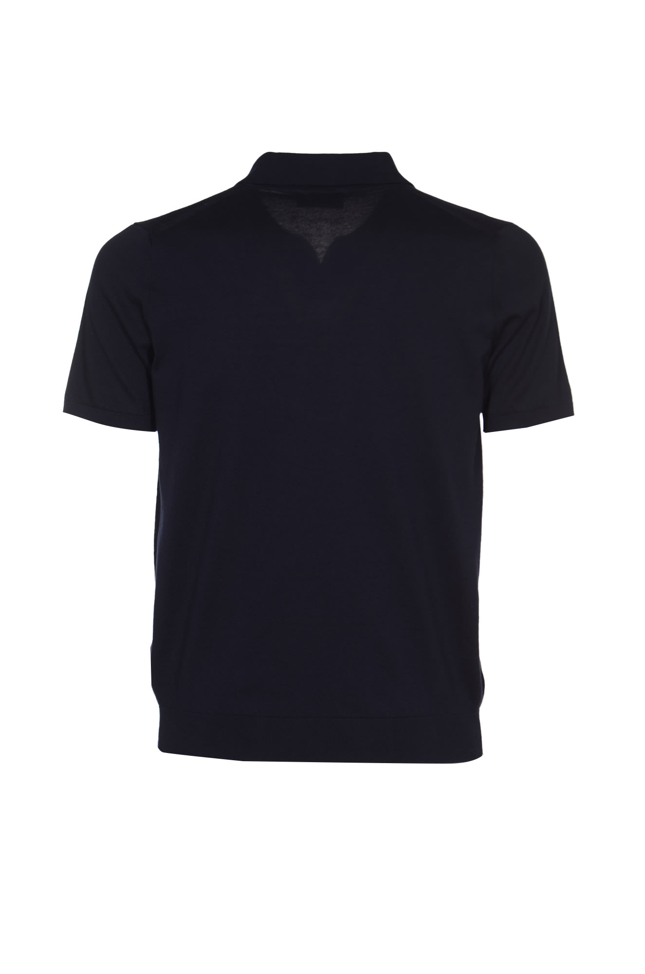 Shop Roberto Collina Plain Ribbed Polo Shirt In Navy