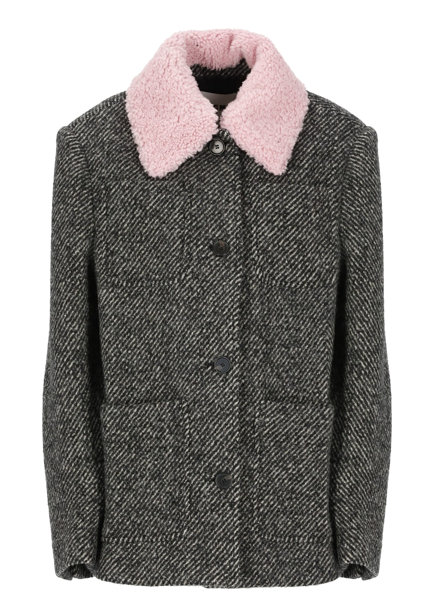 Shop Msgm Wool Coat In Grey