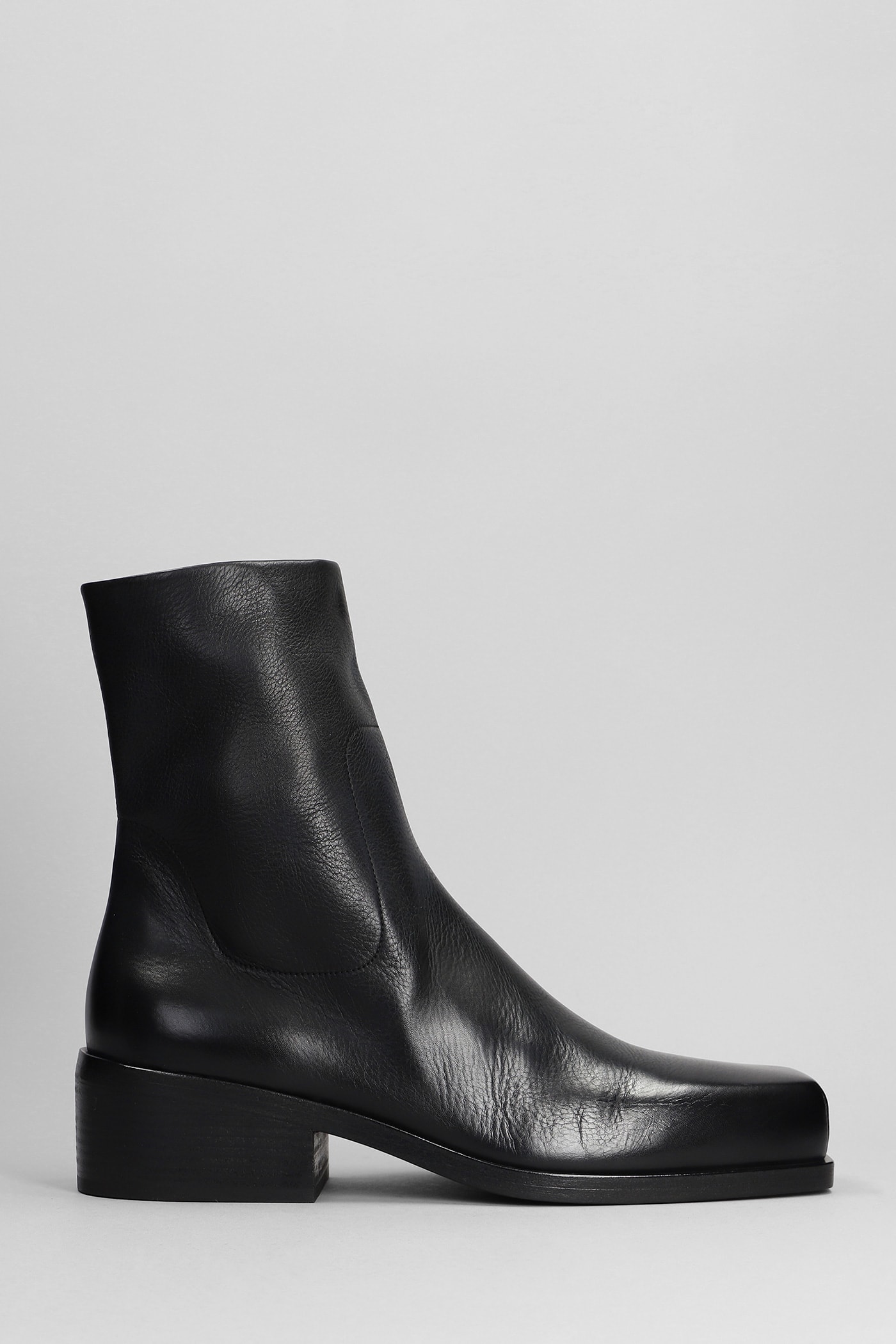 Marsell High Heels Ankle Boots In Black Leather