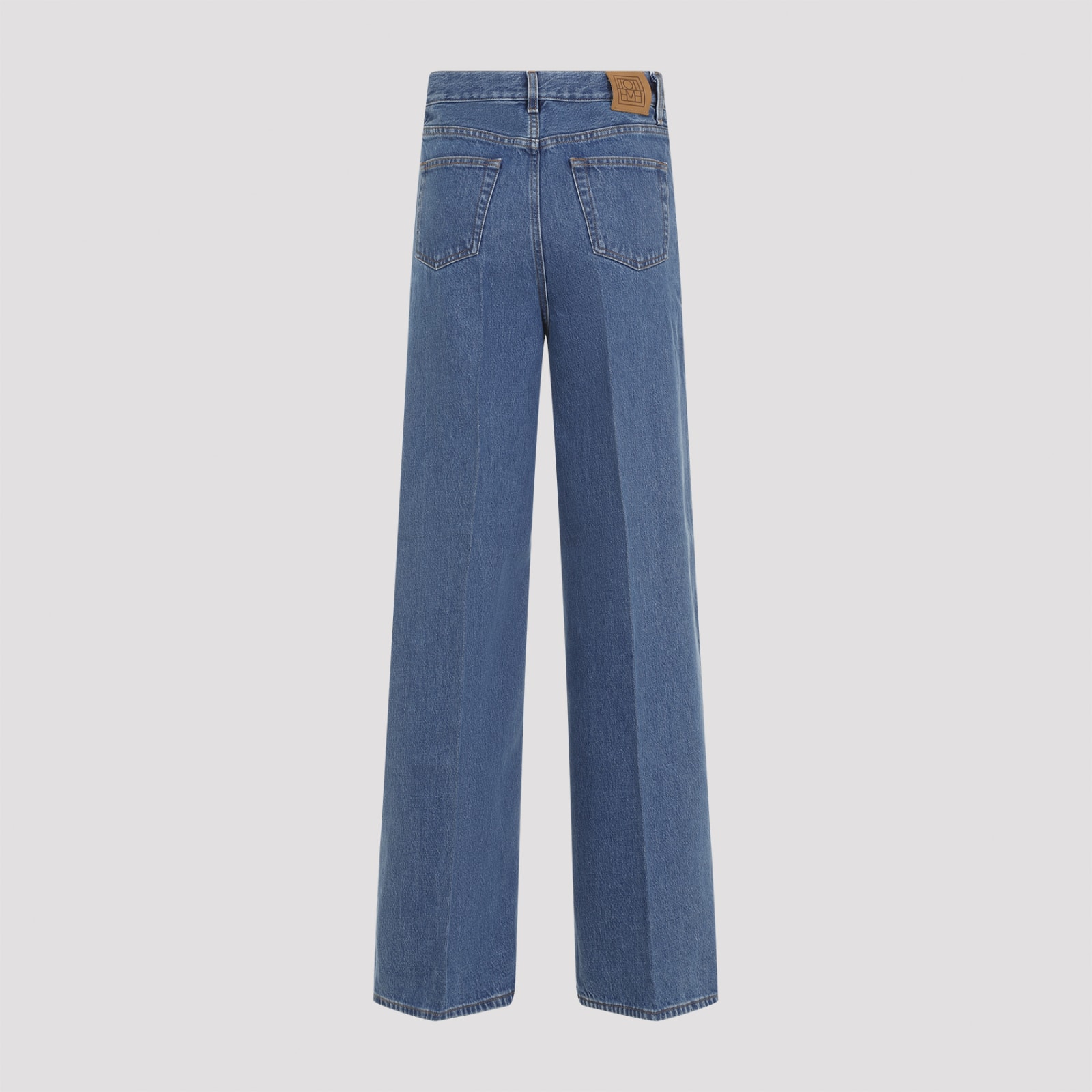 Shop Totême Wide Leg Jeans In Vibrant Blue