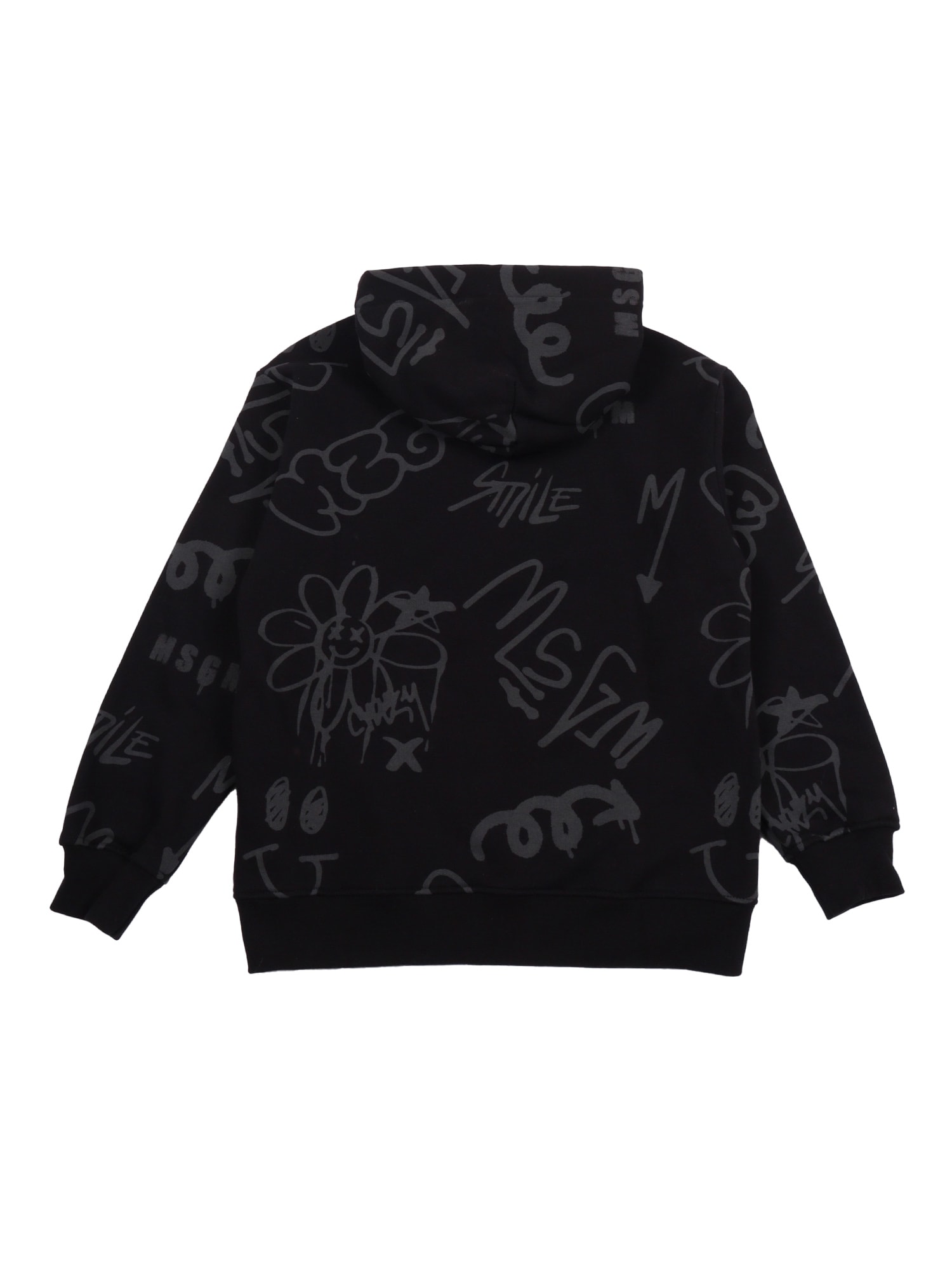 Msgm Hoodie Boy In Black