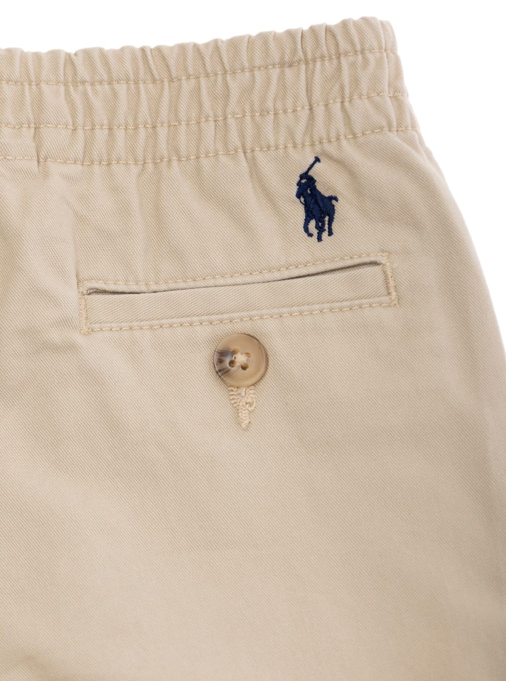 Polo Ralph Lauren Beige Pants With Elastic Waist And Pony Embroidery On The Rear In Cotton Baby In Neutral