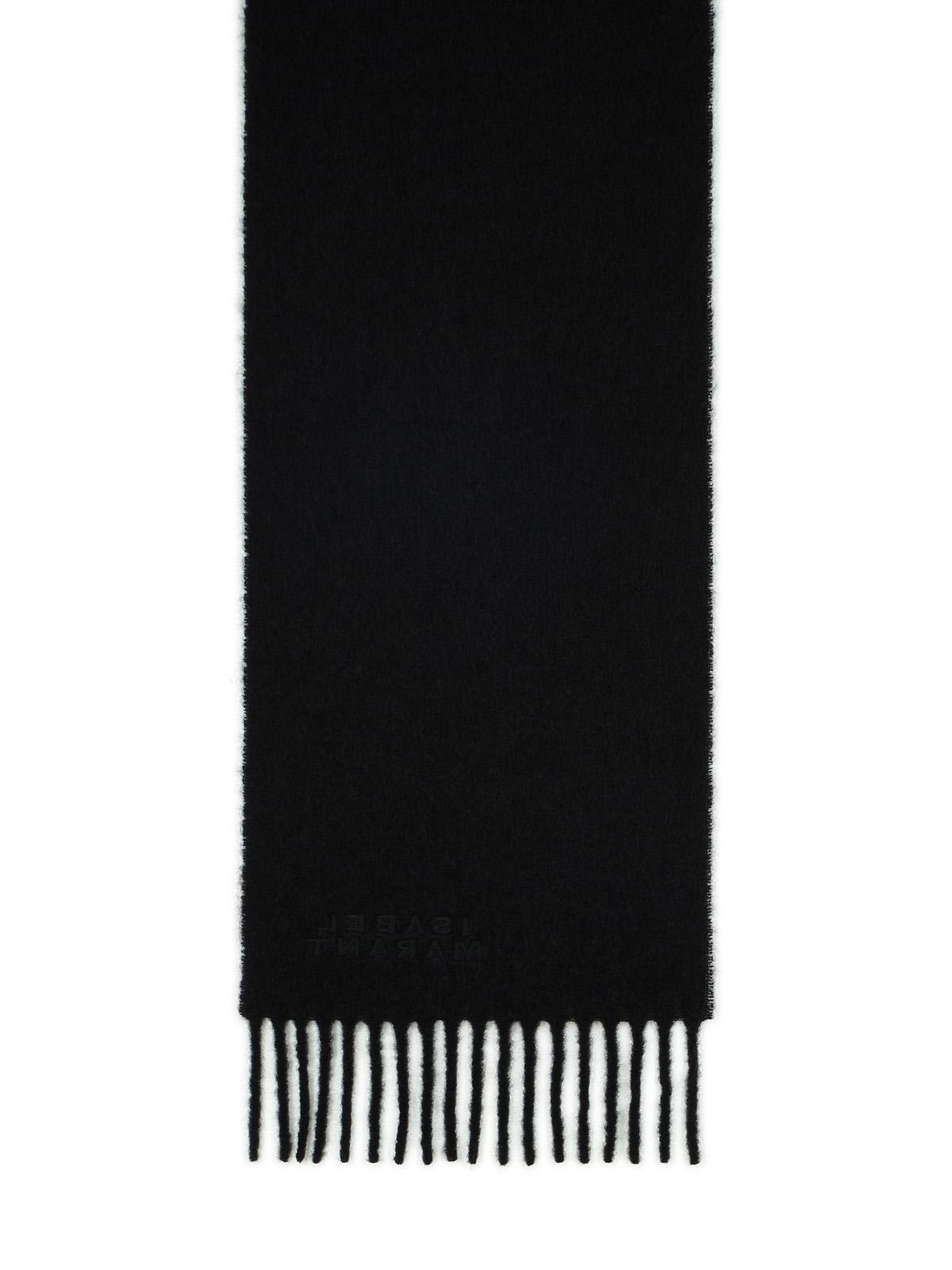 Shop Isabel Marant Firny Black Alpaca Blend Scarf