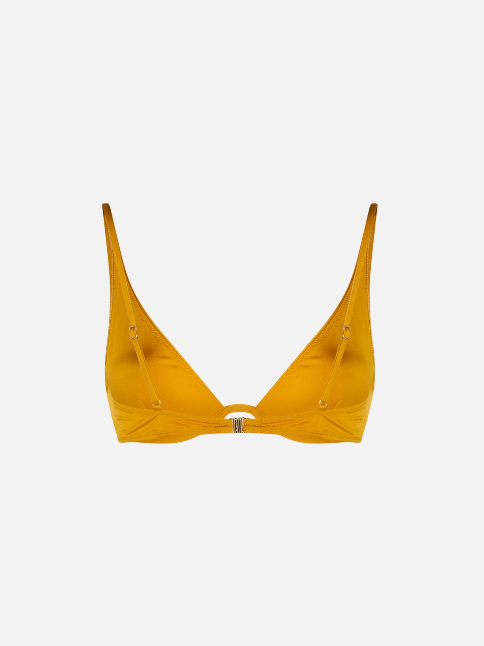 Mc2 Saint Barth Woman Ochre Yellow V-wired Top In Yellow