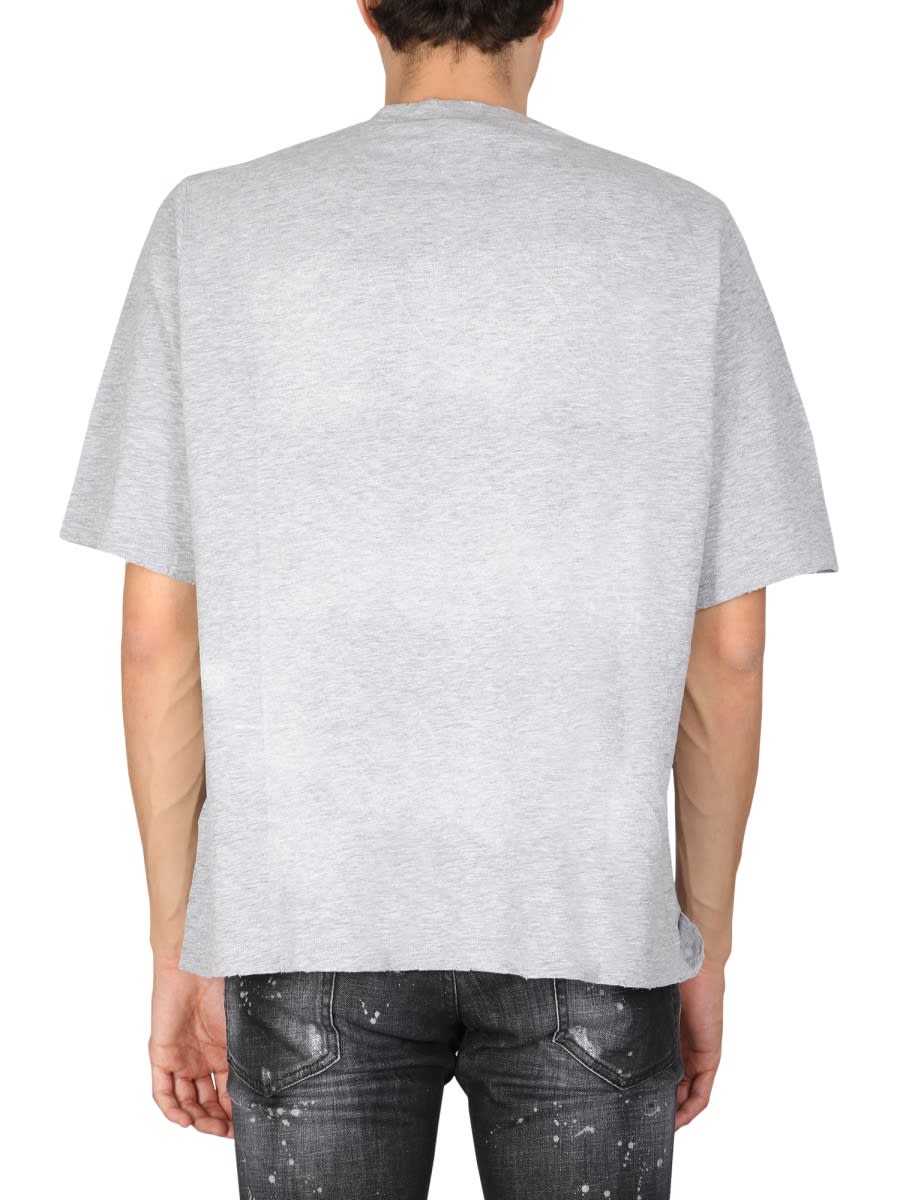 Shop Dsquared2 Dragon Bros Football T-shirt In Grey