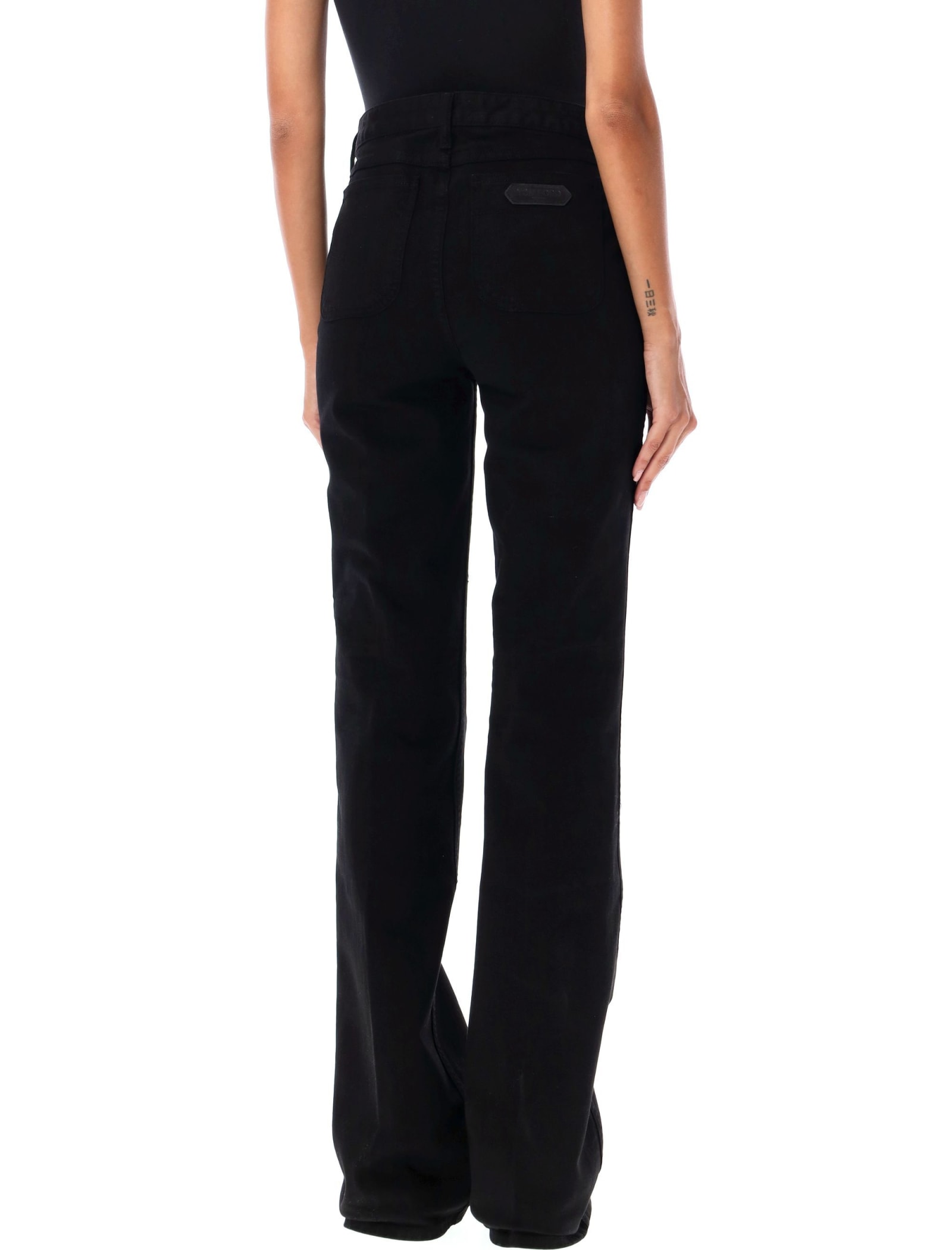 Shop Tom Ford Flared Jeans In Black