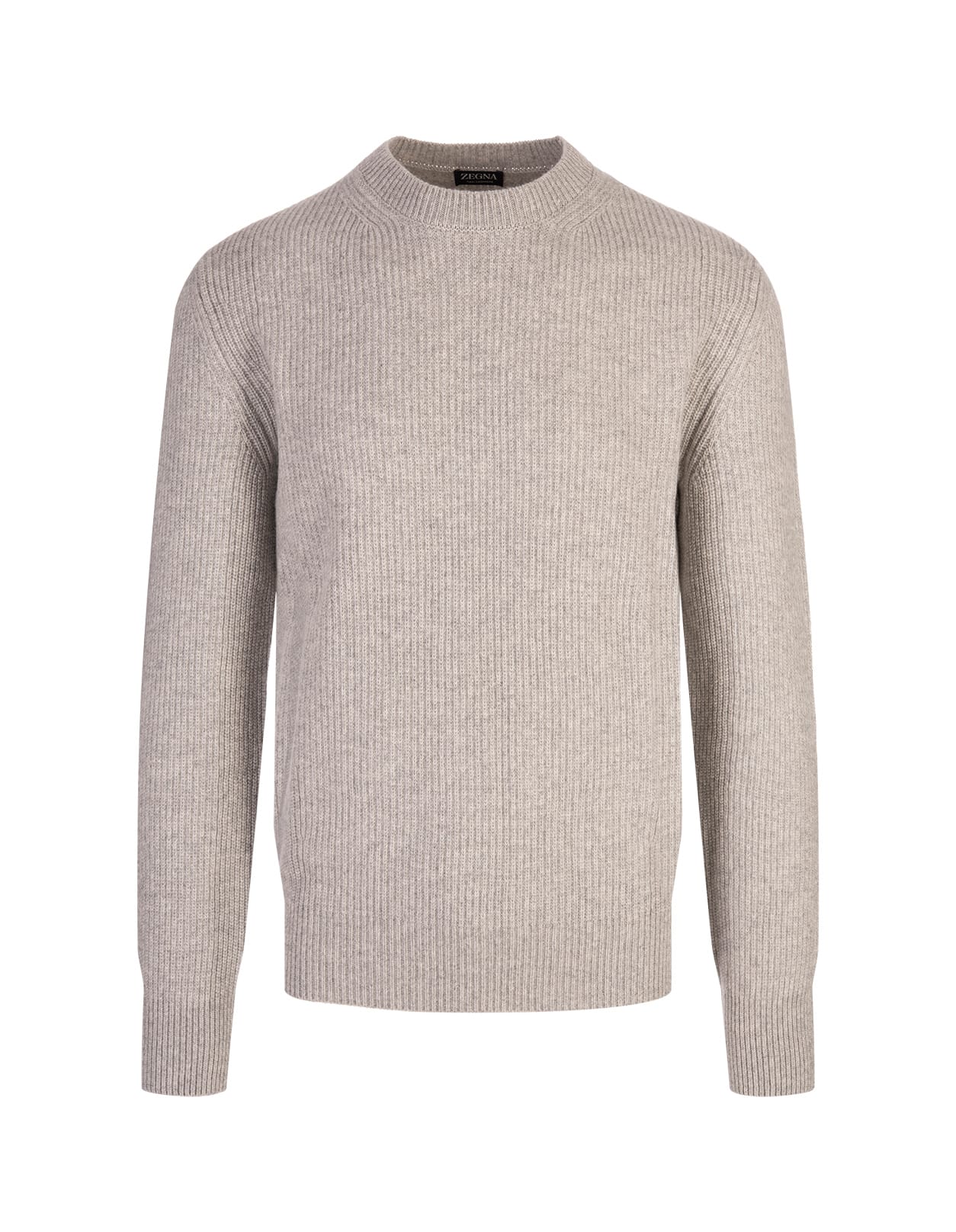 Shop Zegna Light Grey Oasi Cashmere Crew Neck Sweater