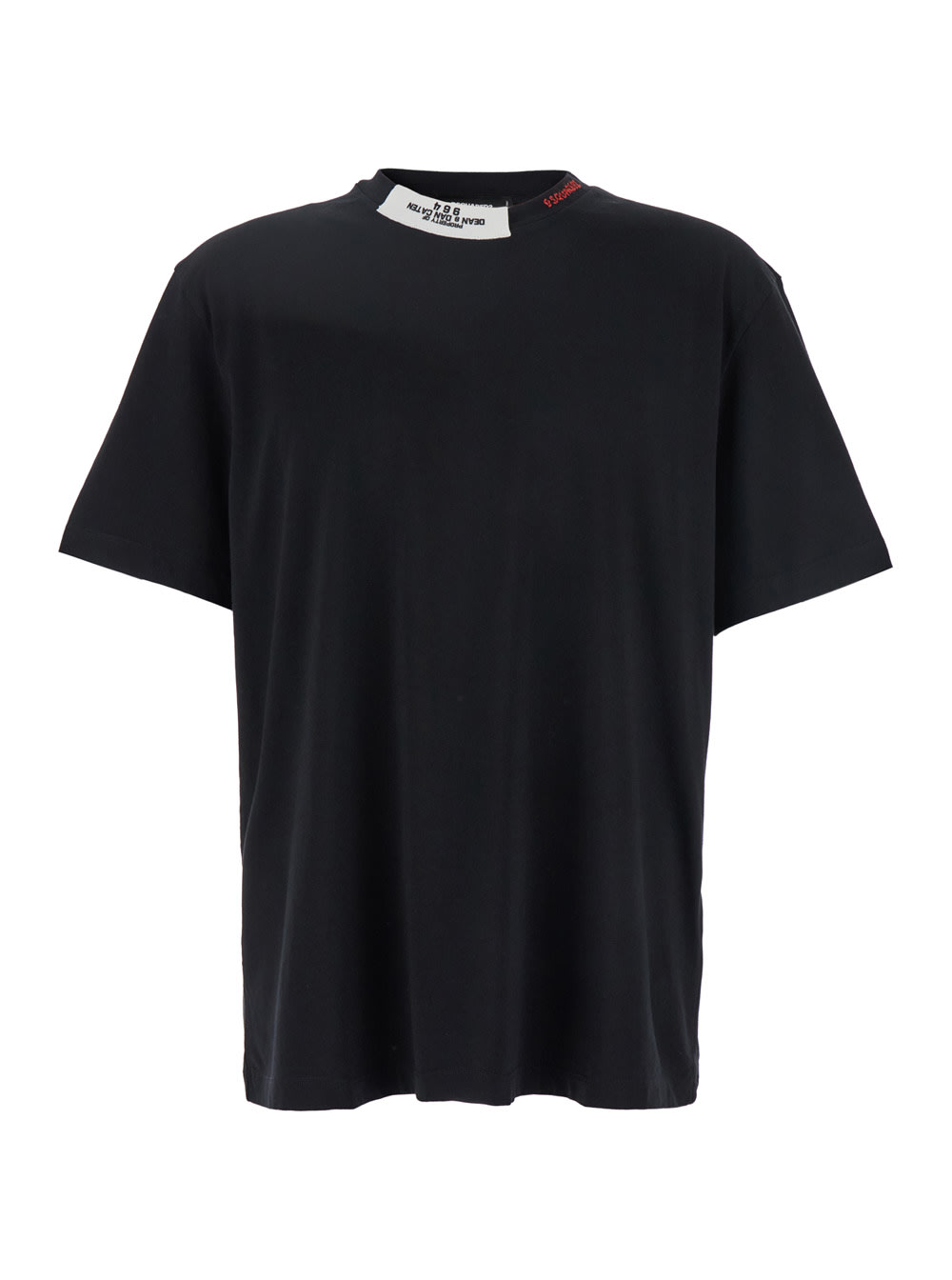 Dsquared2 Black Crewneck T-shirt In Cotton Man