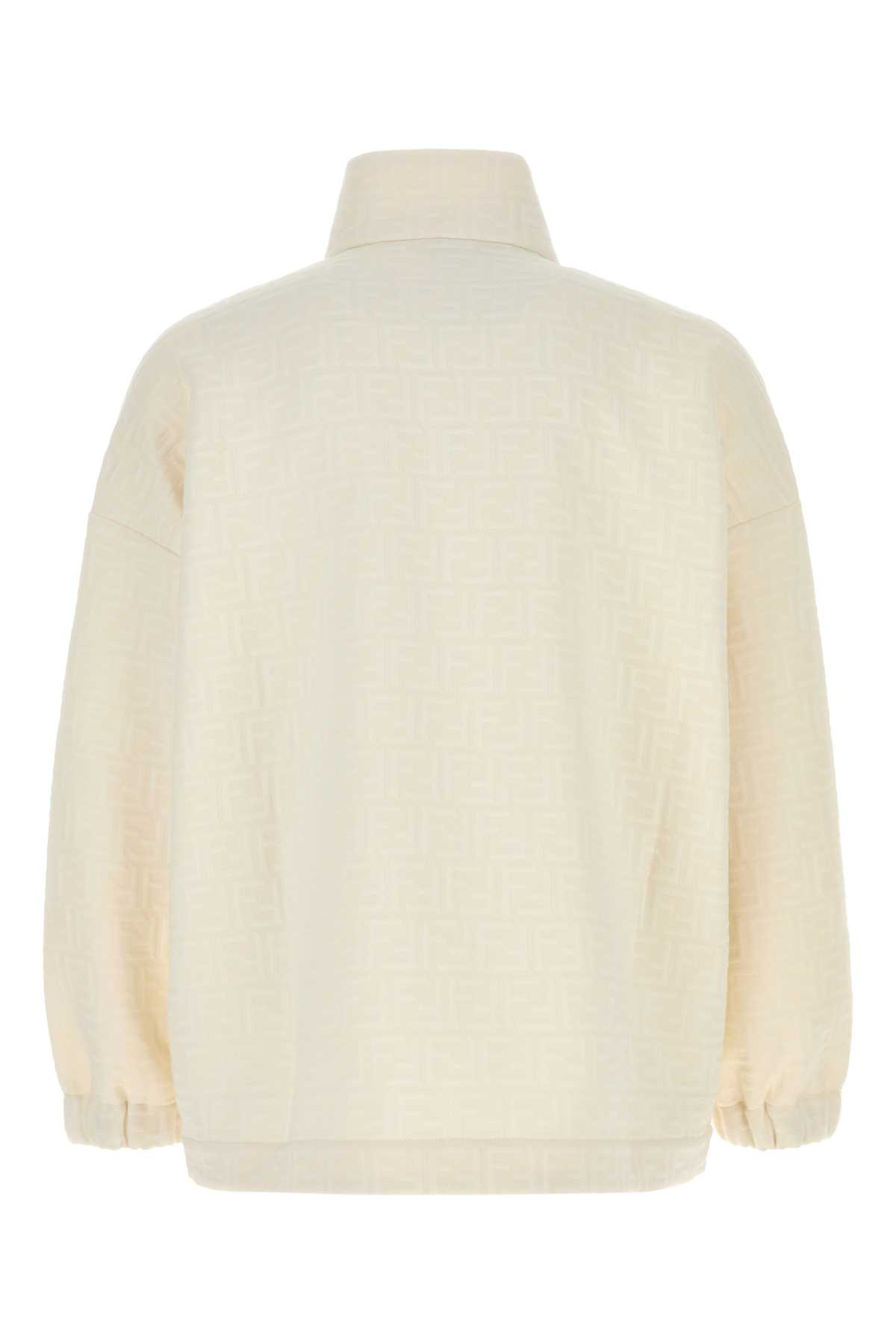 Ivory Polyester Blend Sweatshirt