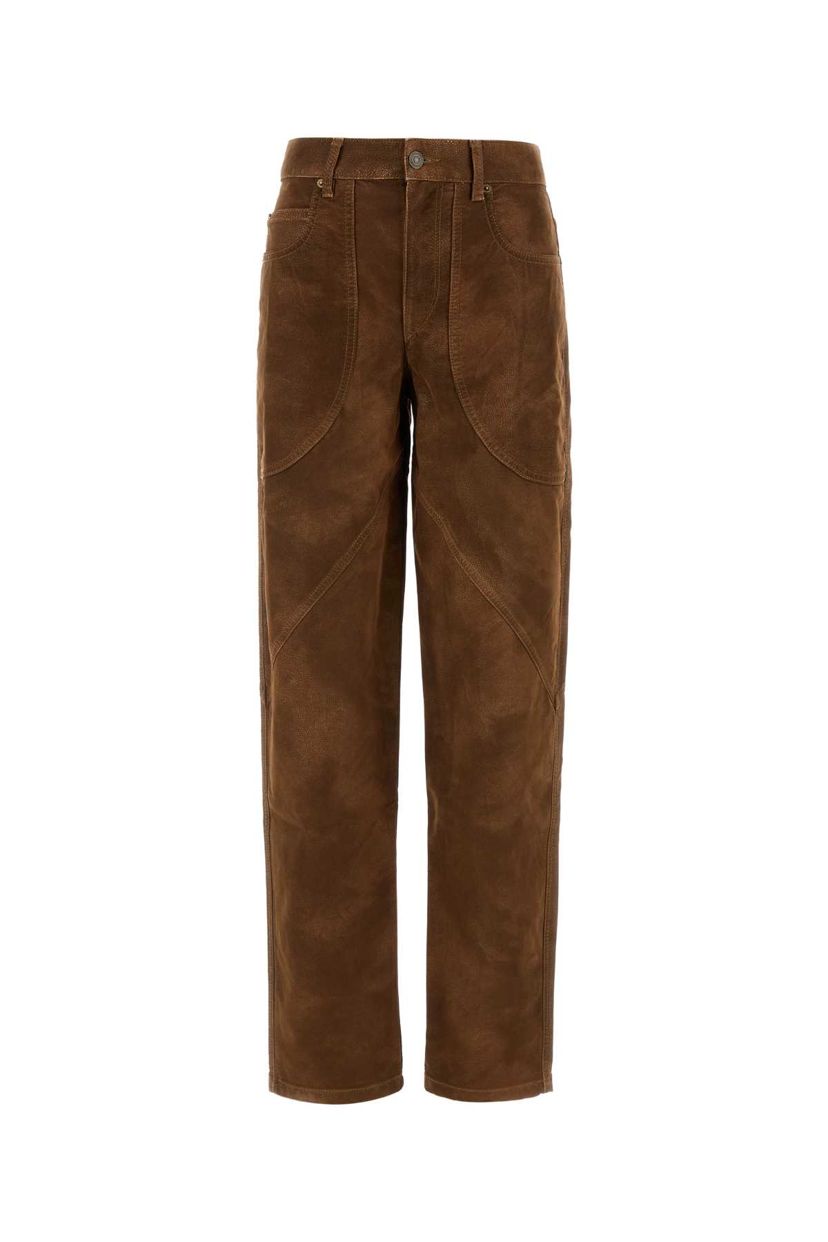 Marant Étoile Brown Synthetic Leather Kelvina Pant