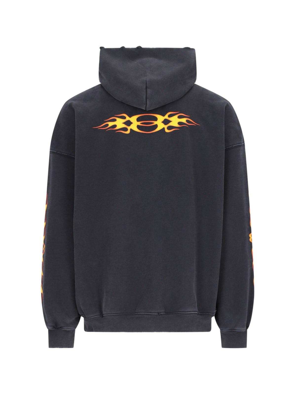 Shop Balenciaga Burning Unity Arch Hoodie In Black