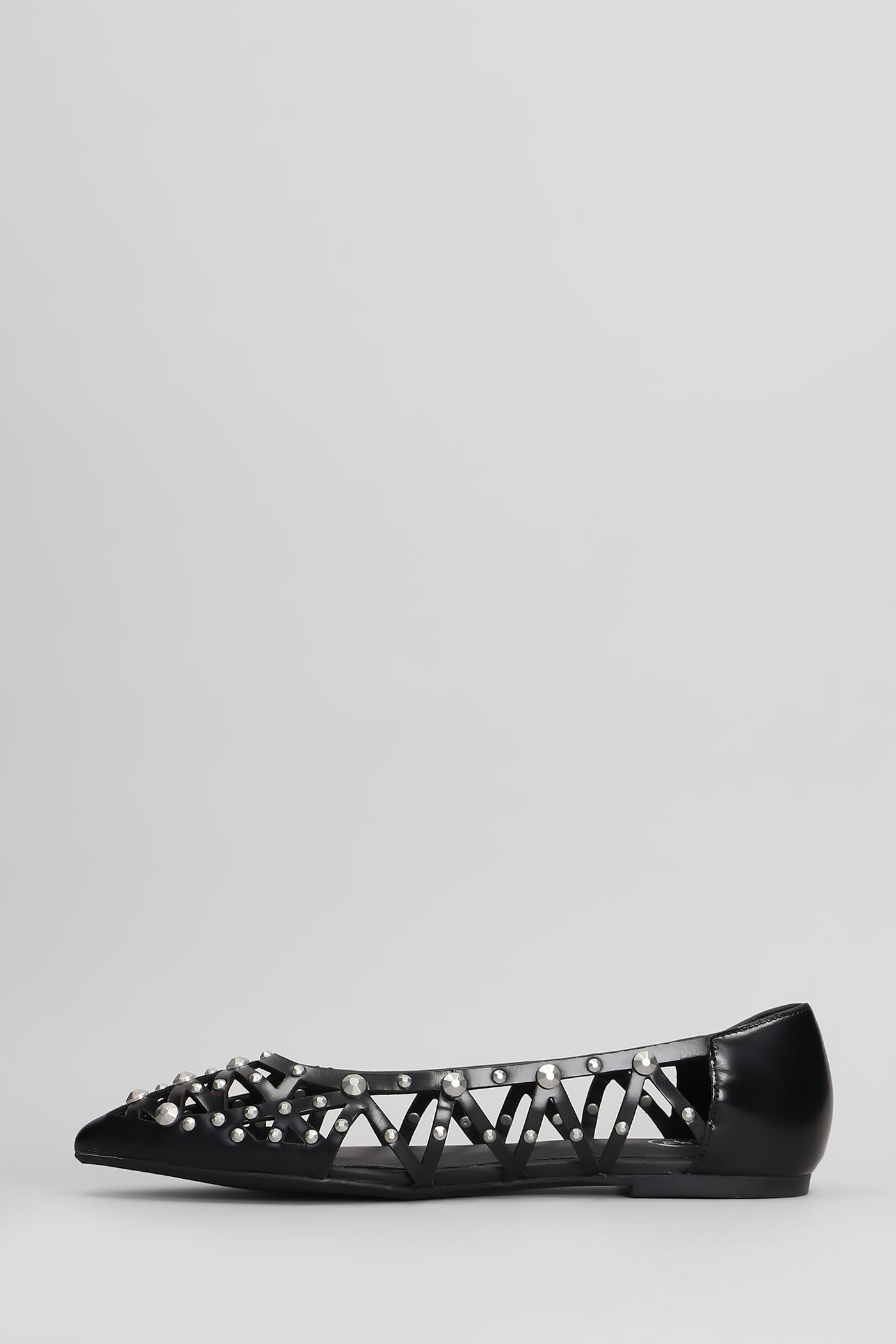 Ash Bazaar Bis Ballet Flats In Black Leather