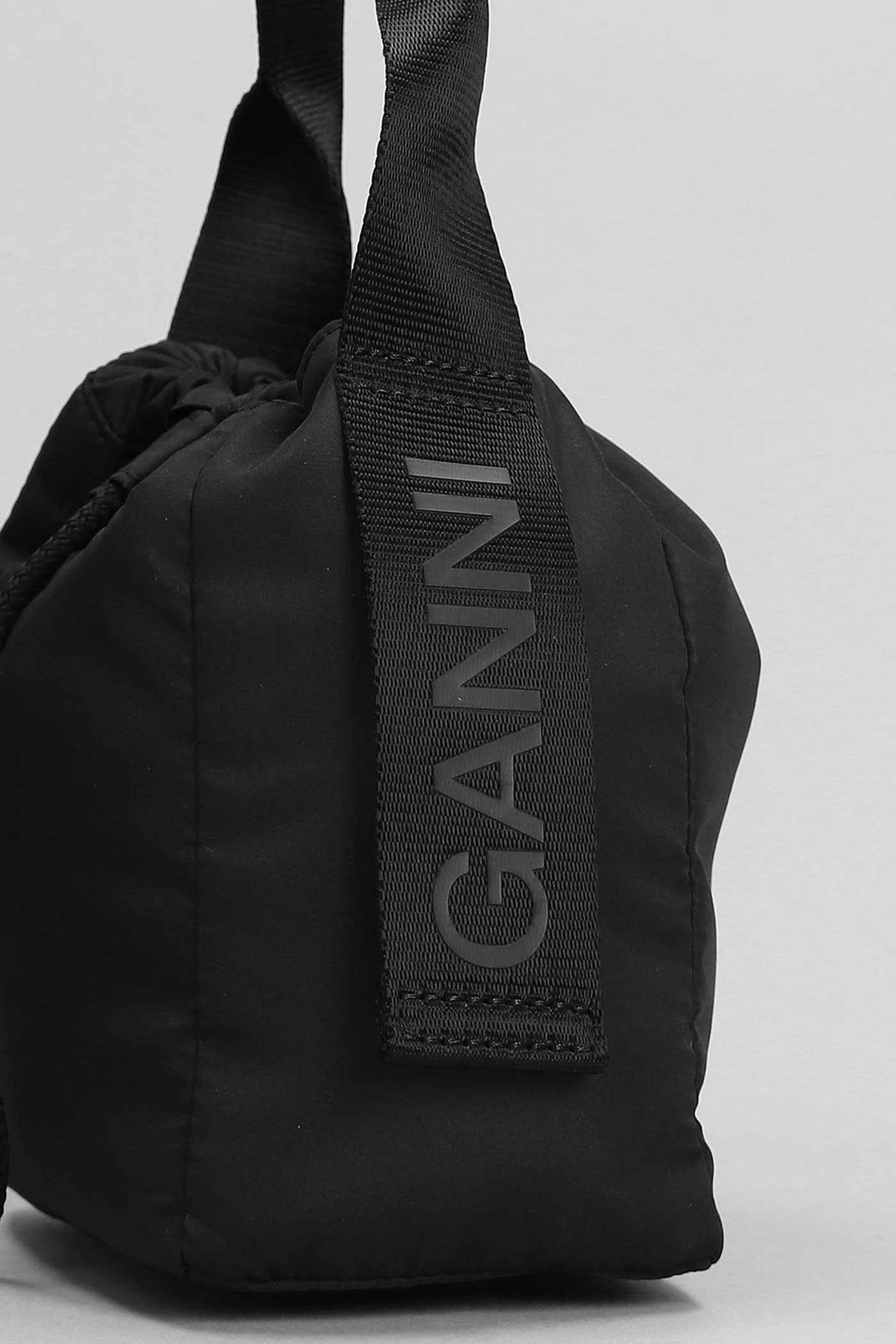 Shop Ganni Hand Bag In Black Polyester