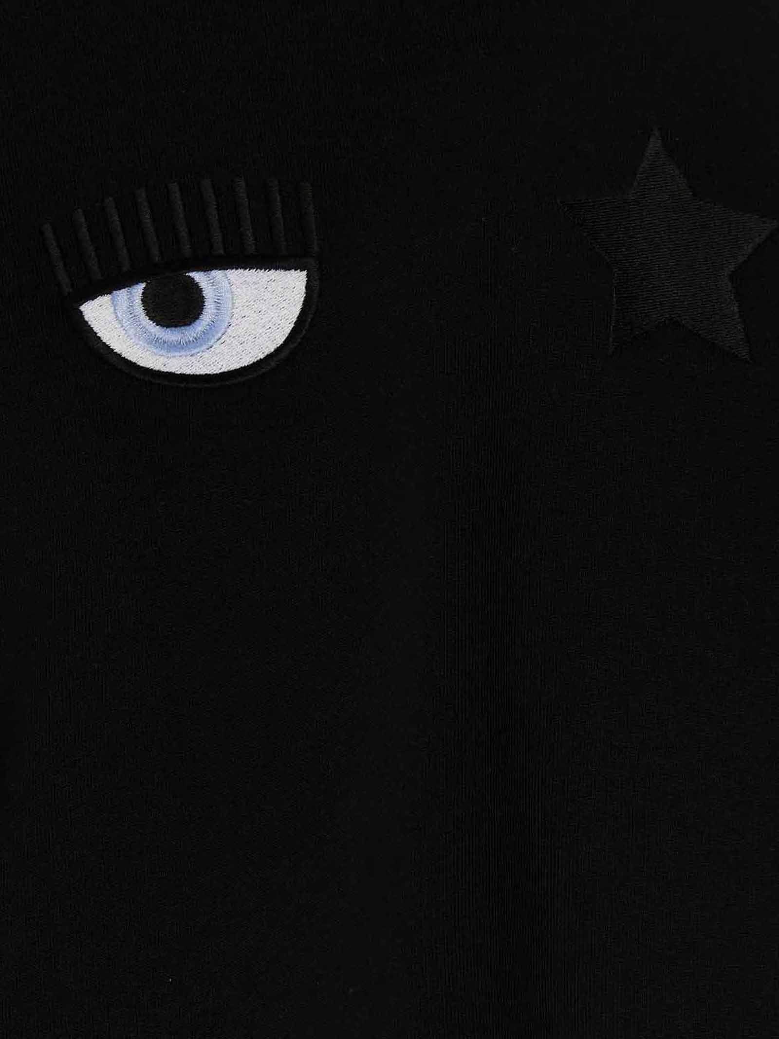 Shop Chiara Ferragni Eye Star Hoodie In Black