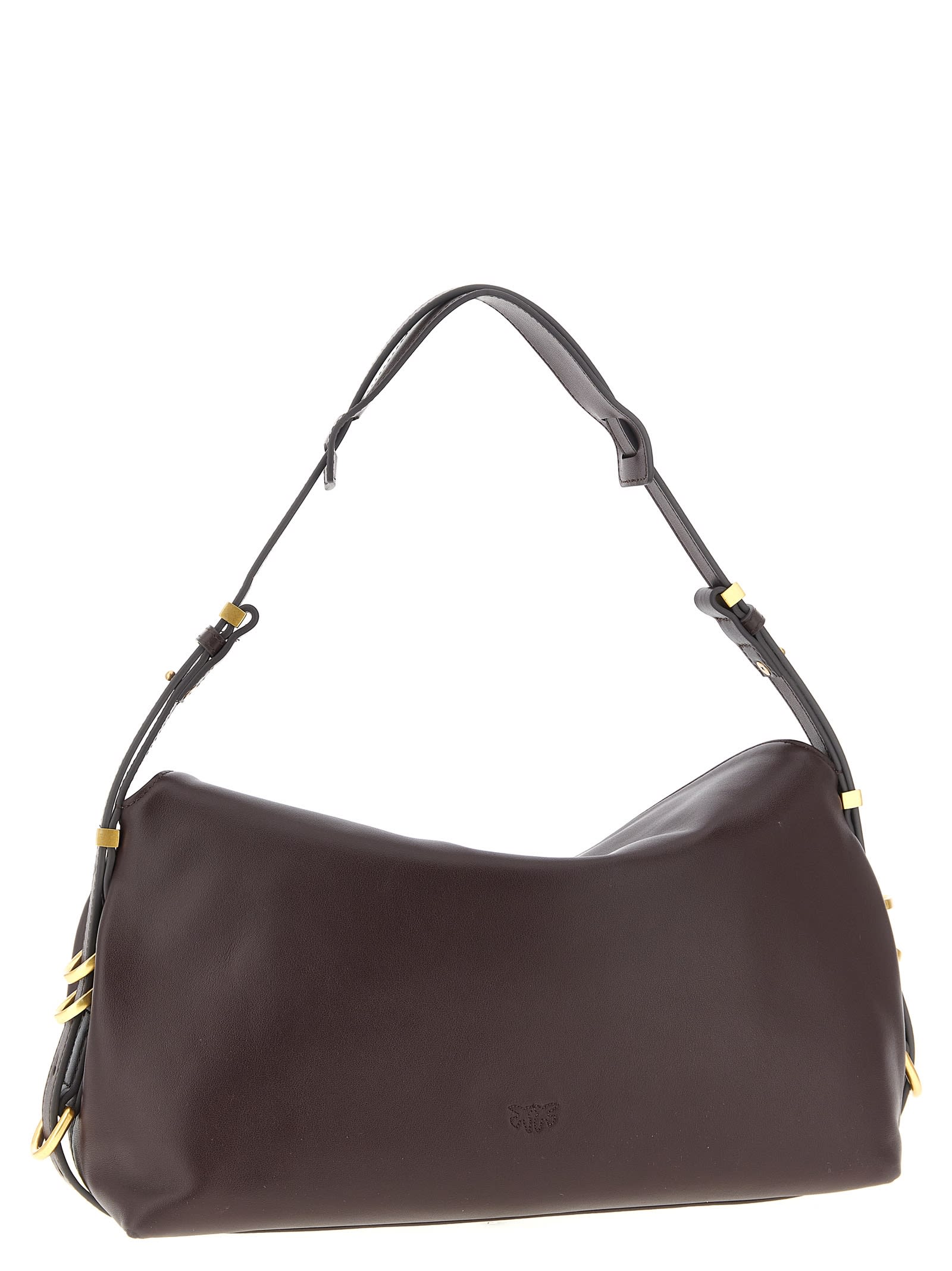 Pinko Classic Saddle Baguette Medium Shoulder Bag In Burgundy
