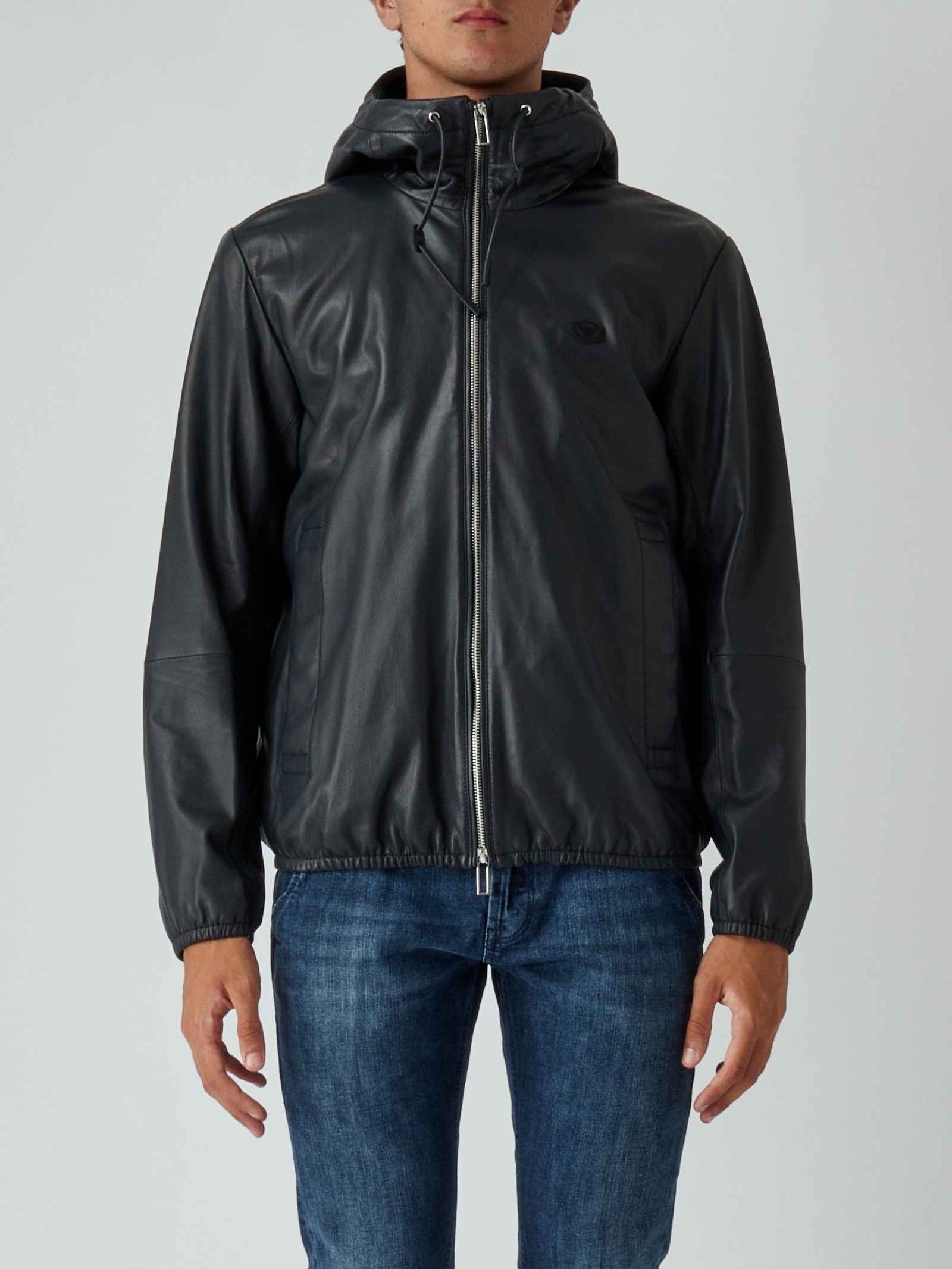 Emporio Armani Man Leather Blouson Jacket Jacket