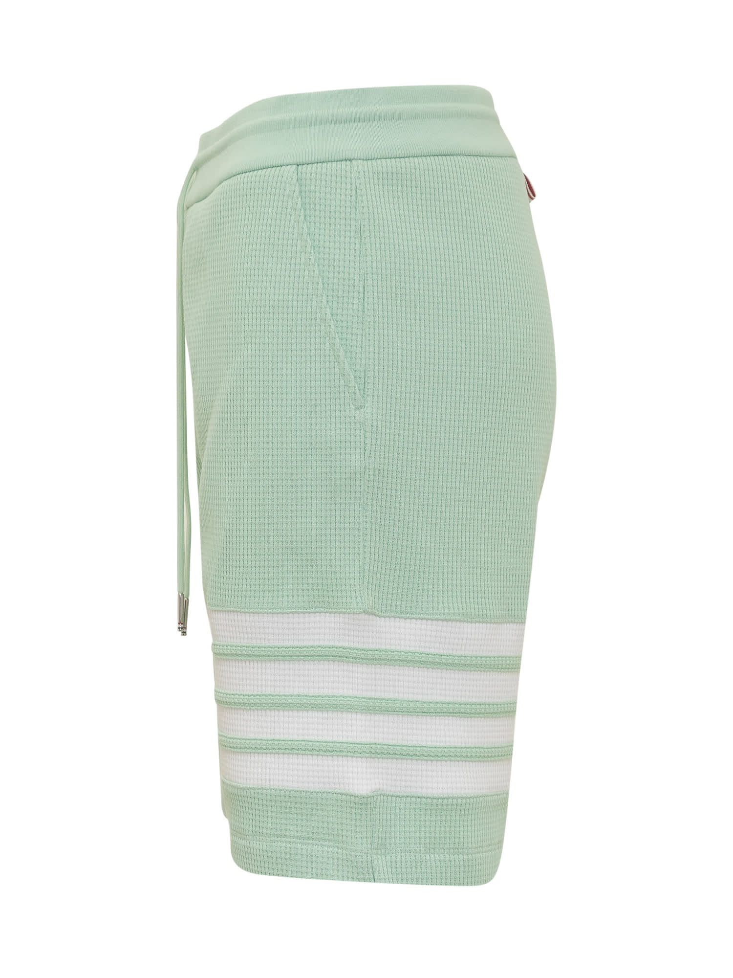 Shop Thom Browne Shorts With Logo In Lt Green