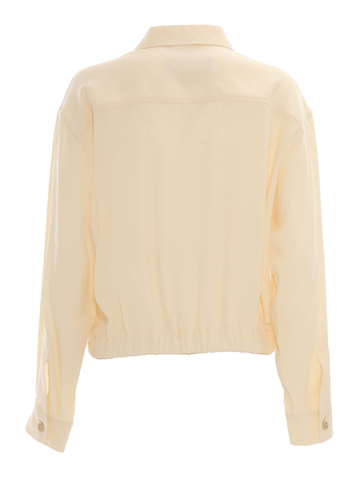 Fabiana Filippi Bomber Jacket With Front Pockets And Diamond Thread In White