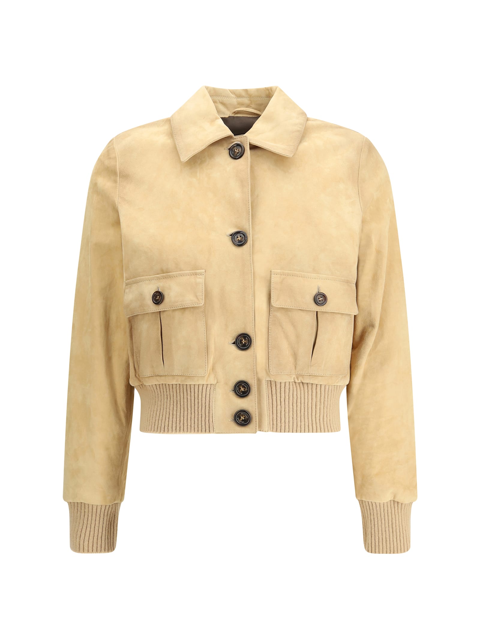 Valstar Suede Leather Jacket In Yellow