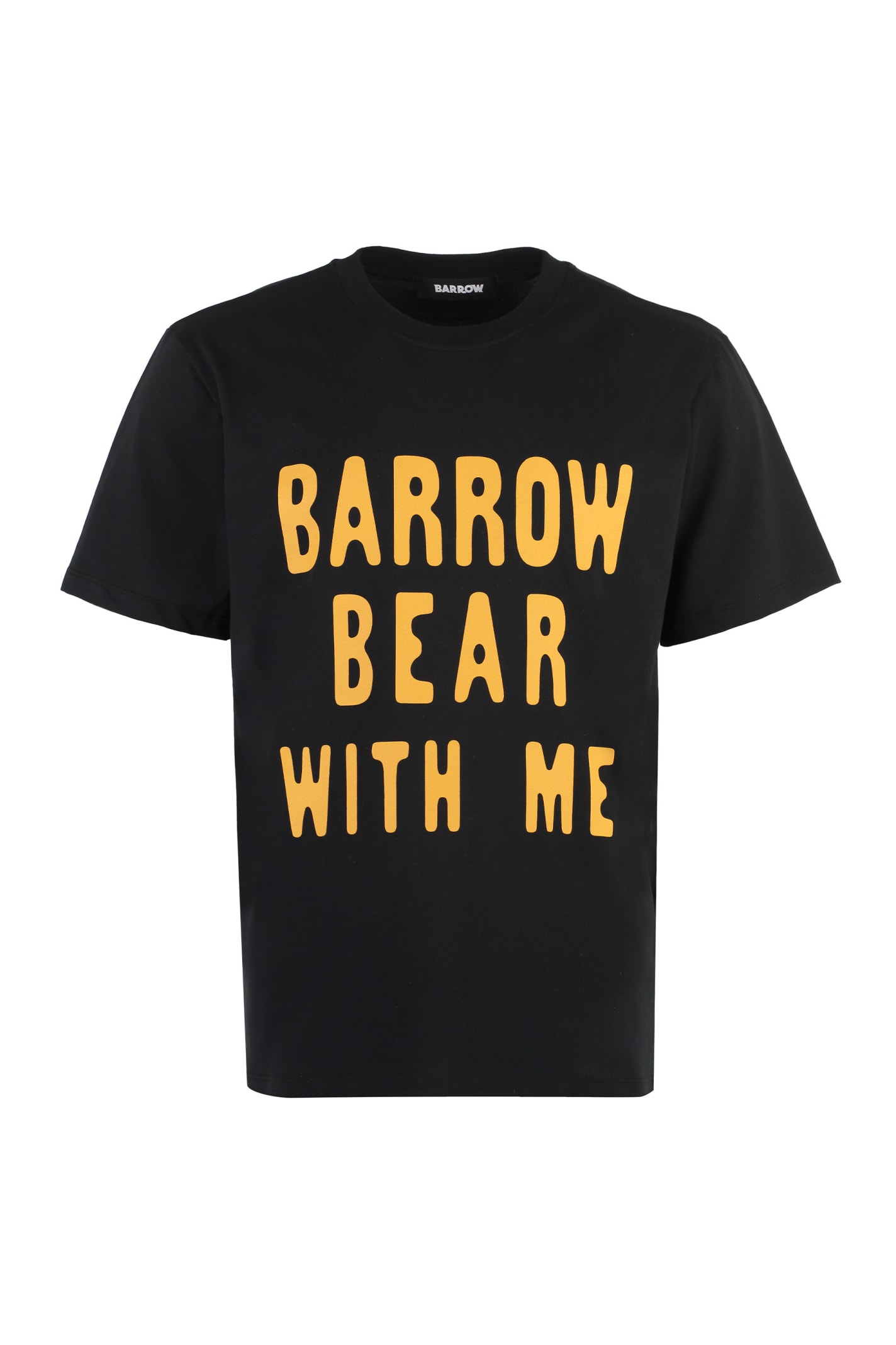 Shop Barrow Cotton Crew-neck T-shirt In Black
