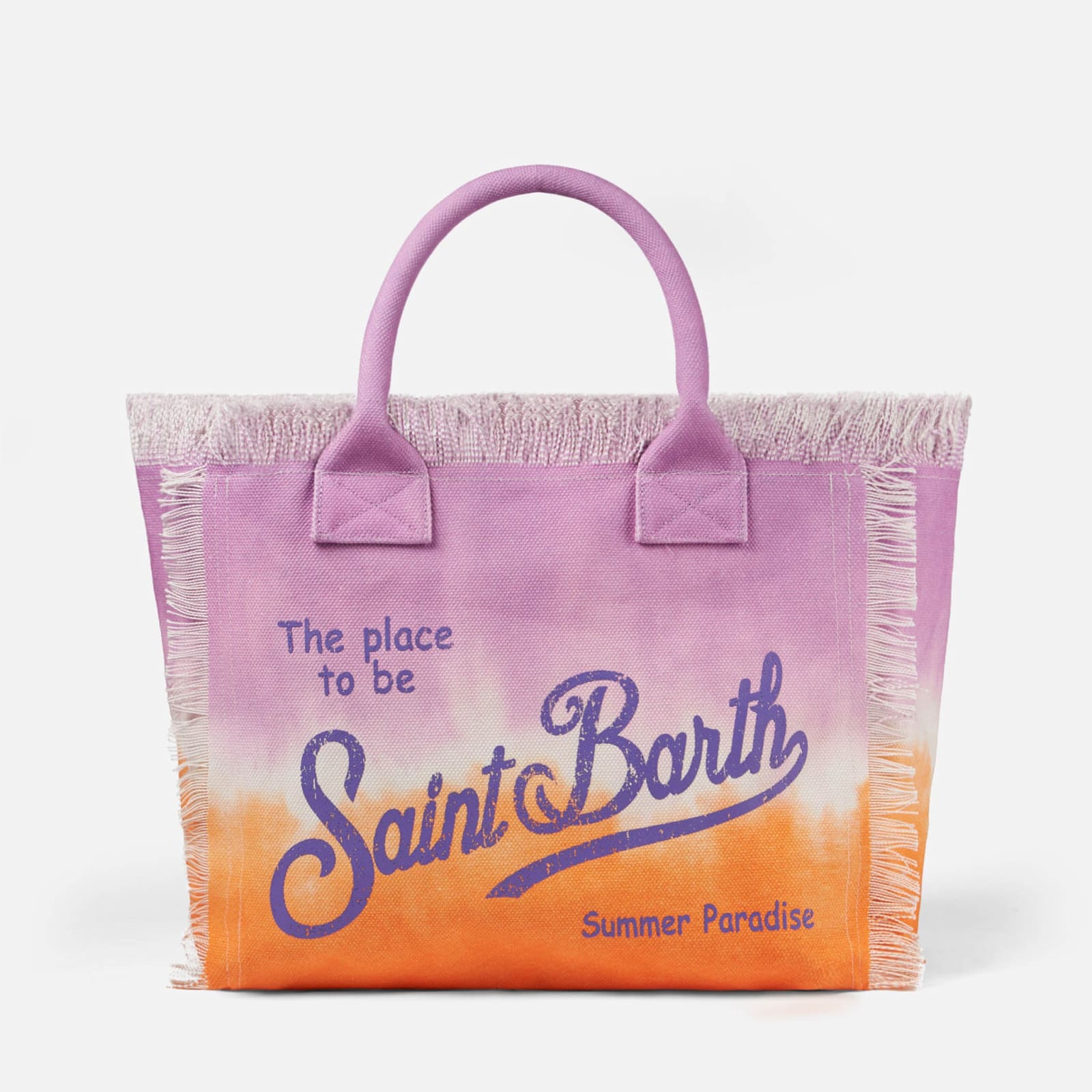 Shop Mc2 Saint Barth Vanity Tie Dye Canvas Shoulder Bag In Pink