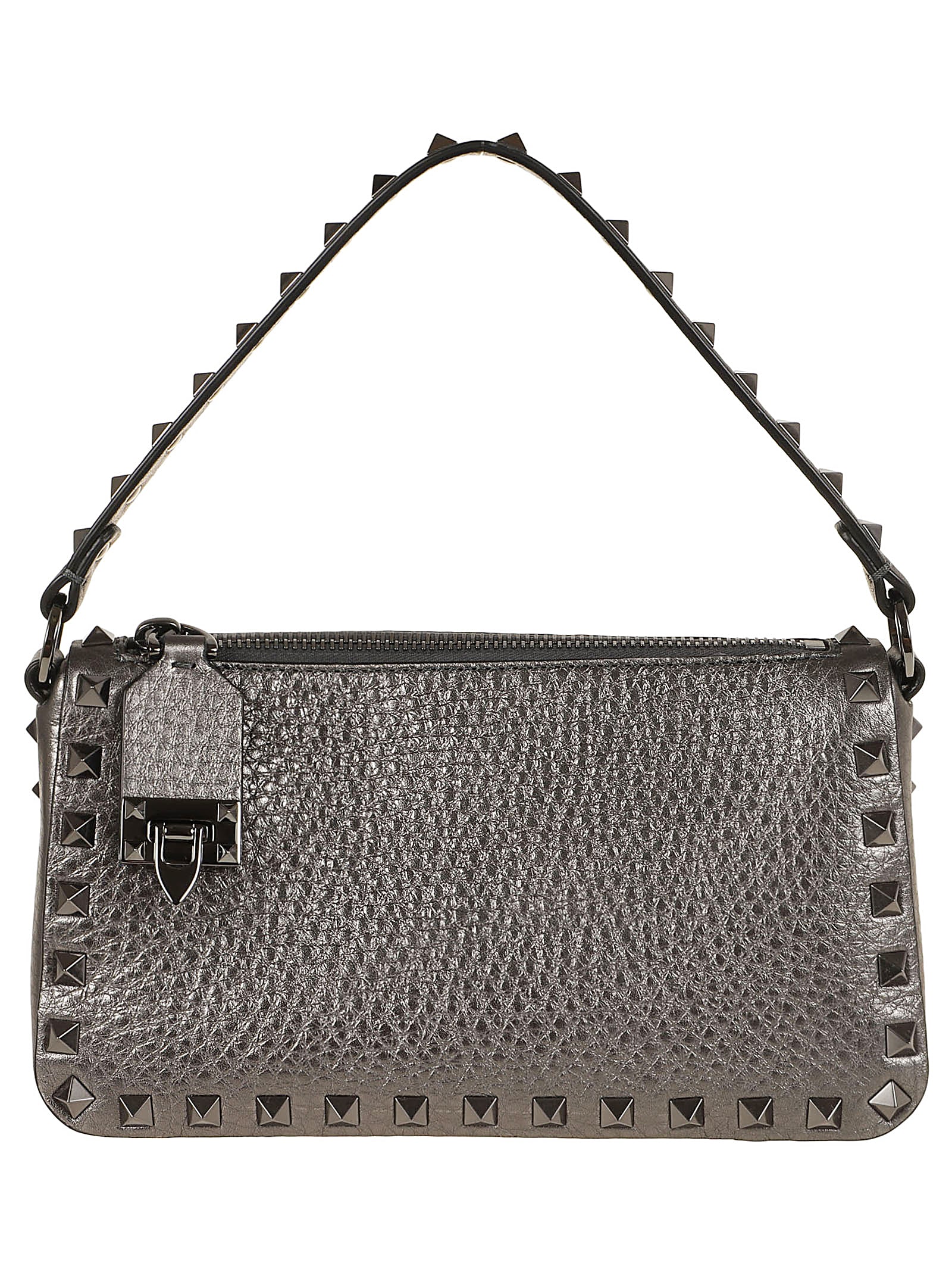 Shop Valentino Small Shoulder Bag Rockstud In Antracite