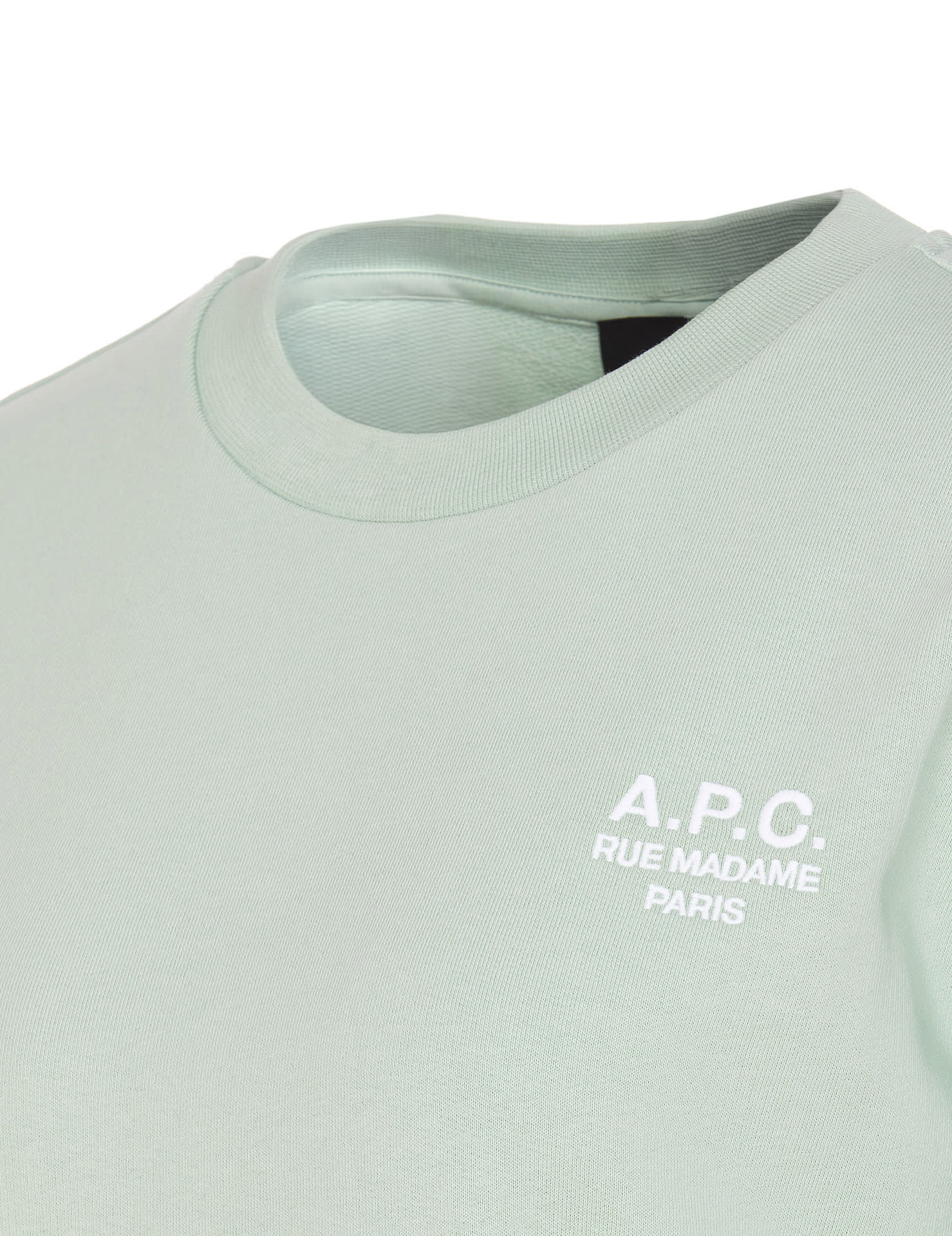 Apc A.p.c. Rue Madame Logo Embroidered Crewneck Sweatshirt In Green