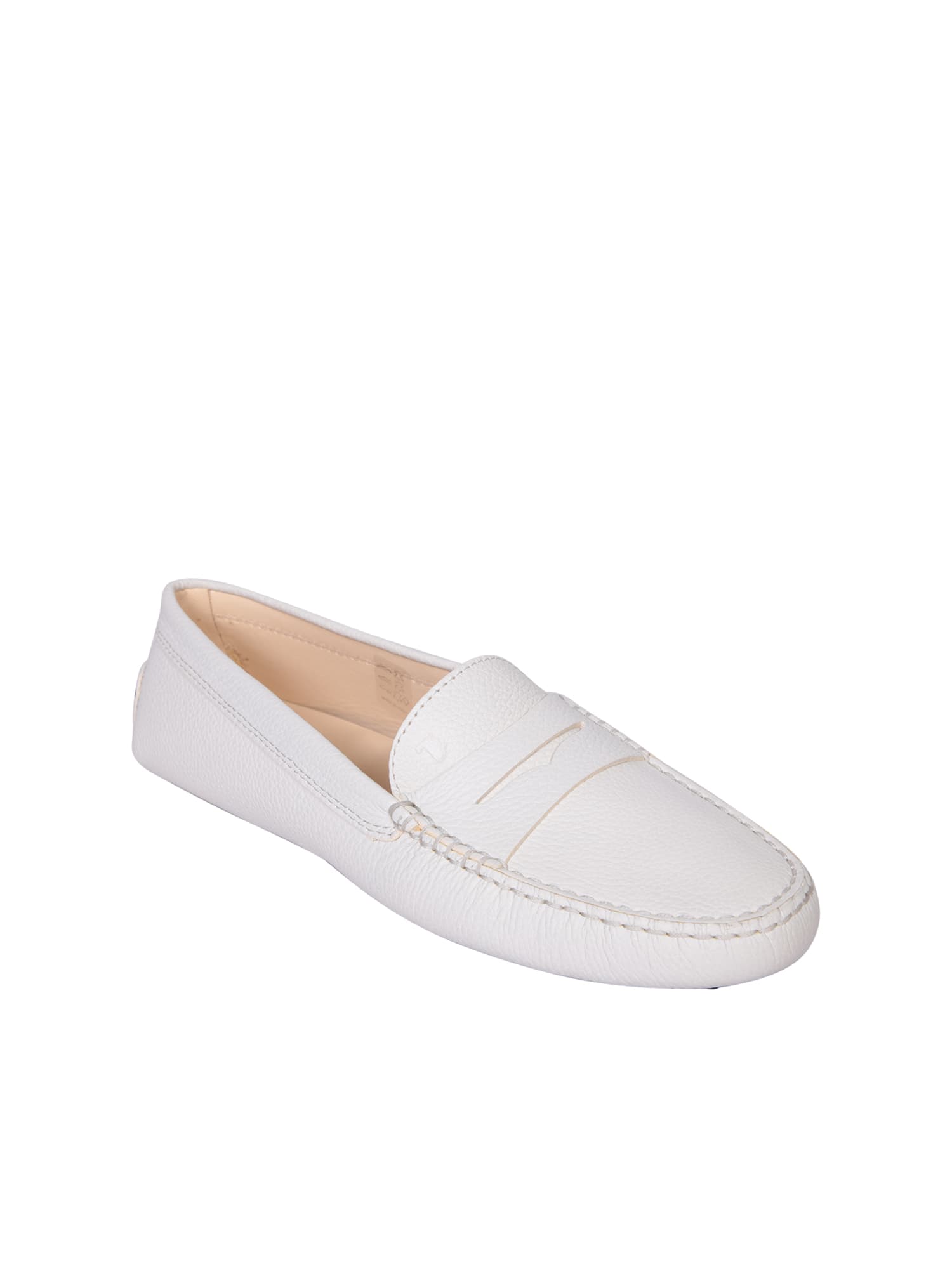 Shop Tod's Heel Grommets White Loafers