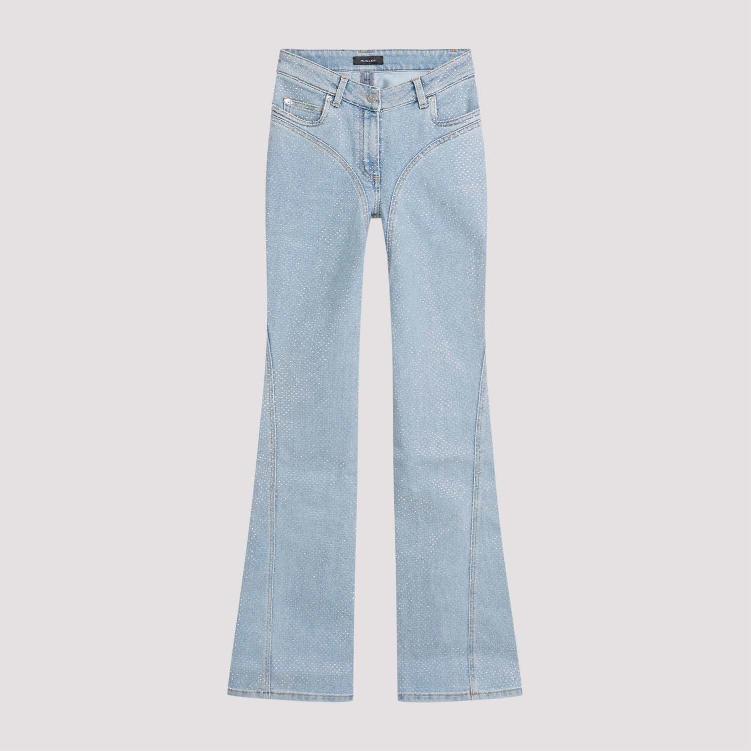 Shop Mugler Cotton Jeans In Light Blue