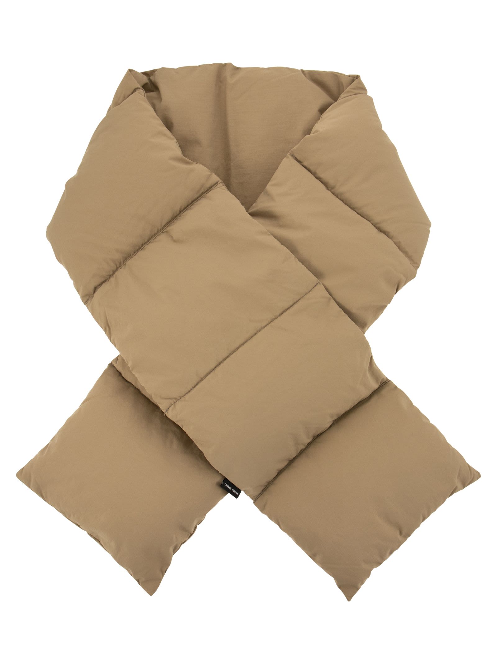 Shop Canada Goose Padded Scarf In Beige