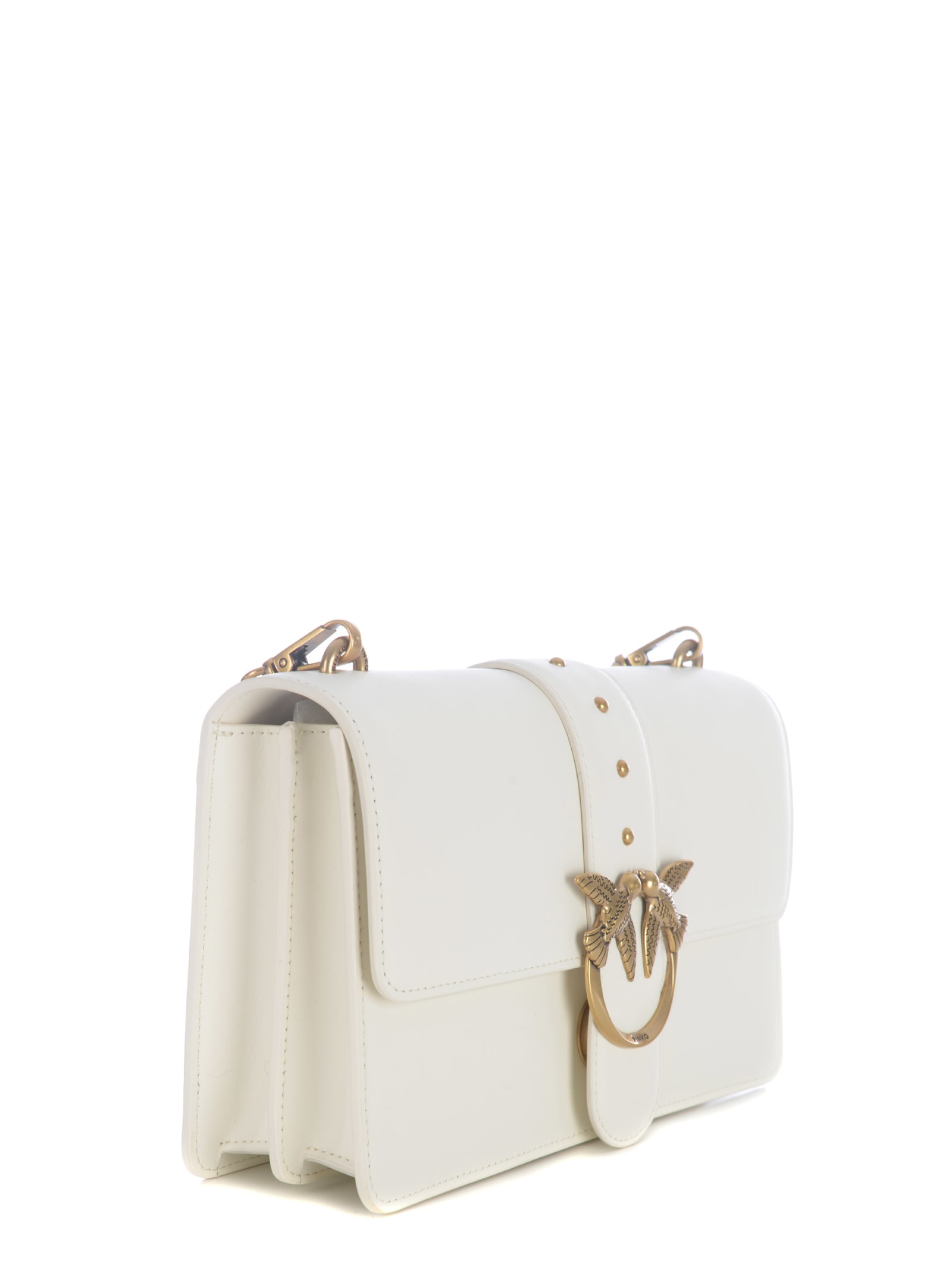 Shop Pinko Bag  Classic Love One Simply Made In Leather In Beige