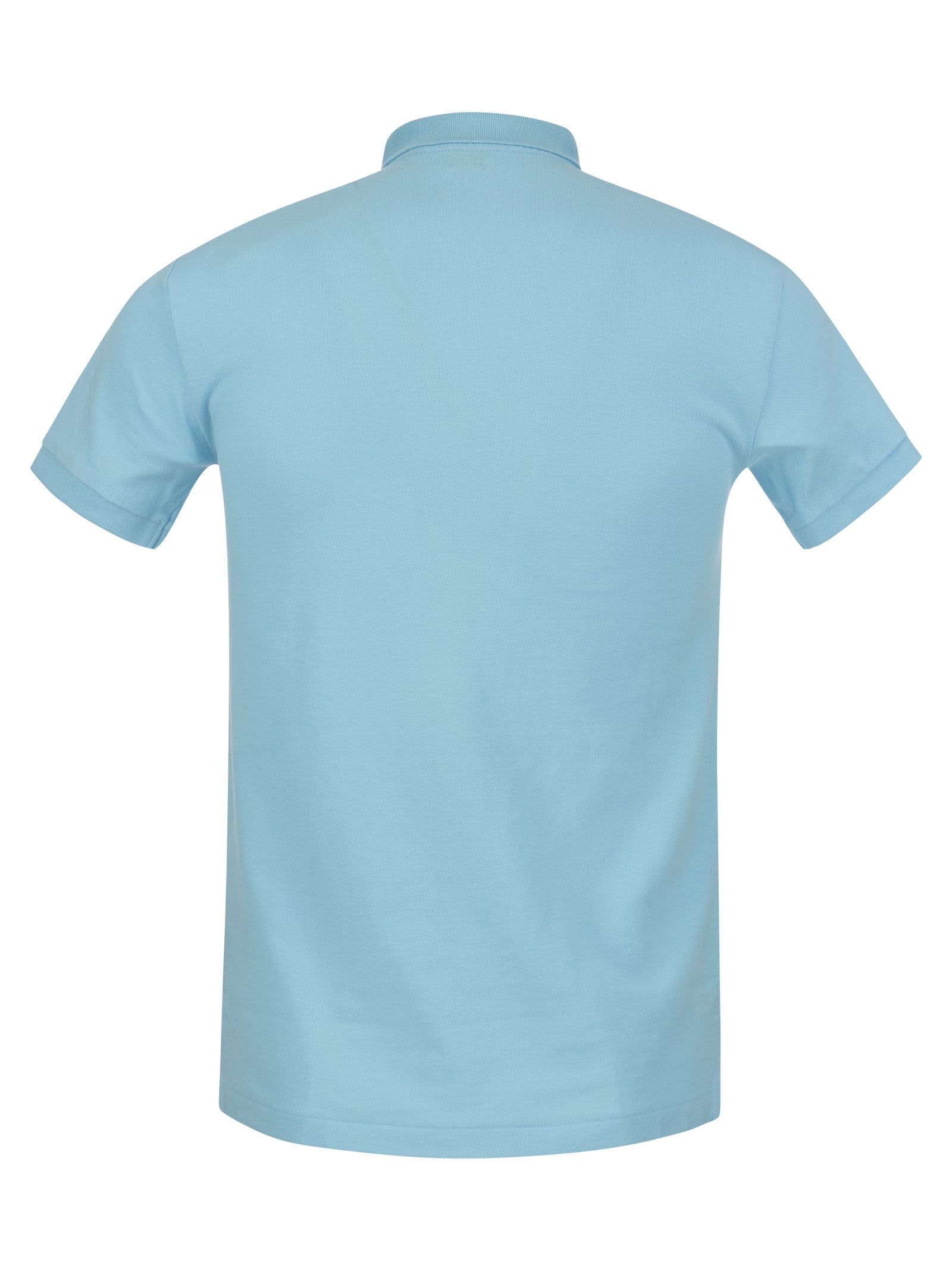 Polo Ralph Lauren Slim-fit Pique Polo Shirt In Blue