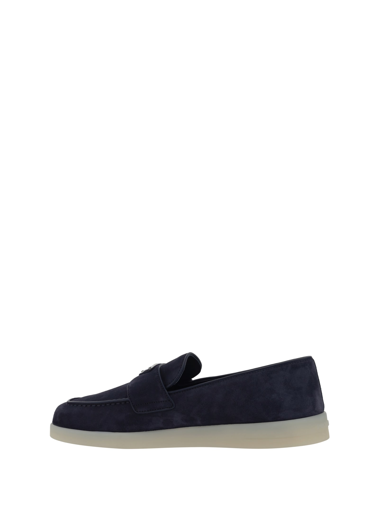 Shop Prada Saint Tropez Loafers In Bleu