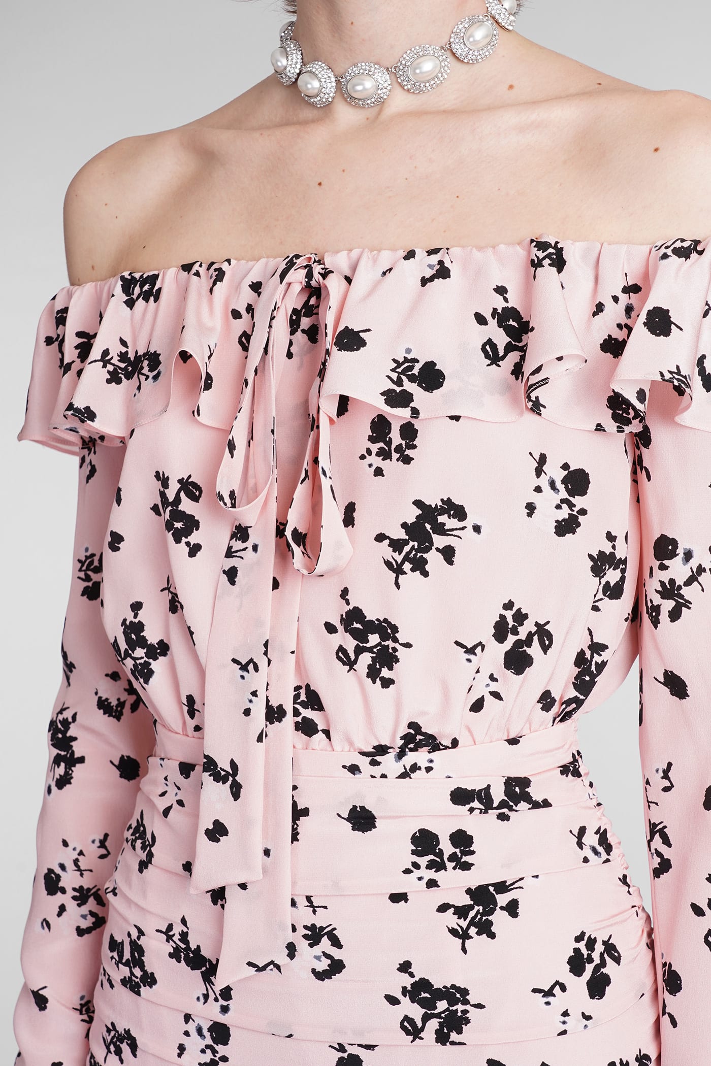 Shop Alessandra Rich Dress In Rose-pink Silk