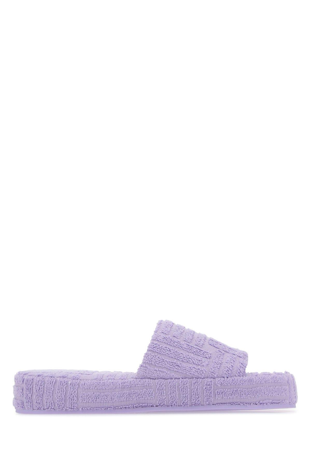 Bottega Veneta Lilac Terry Fabric Resort Sponge Slippers