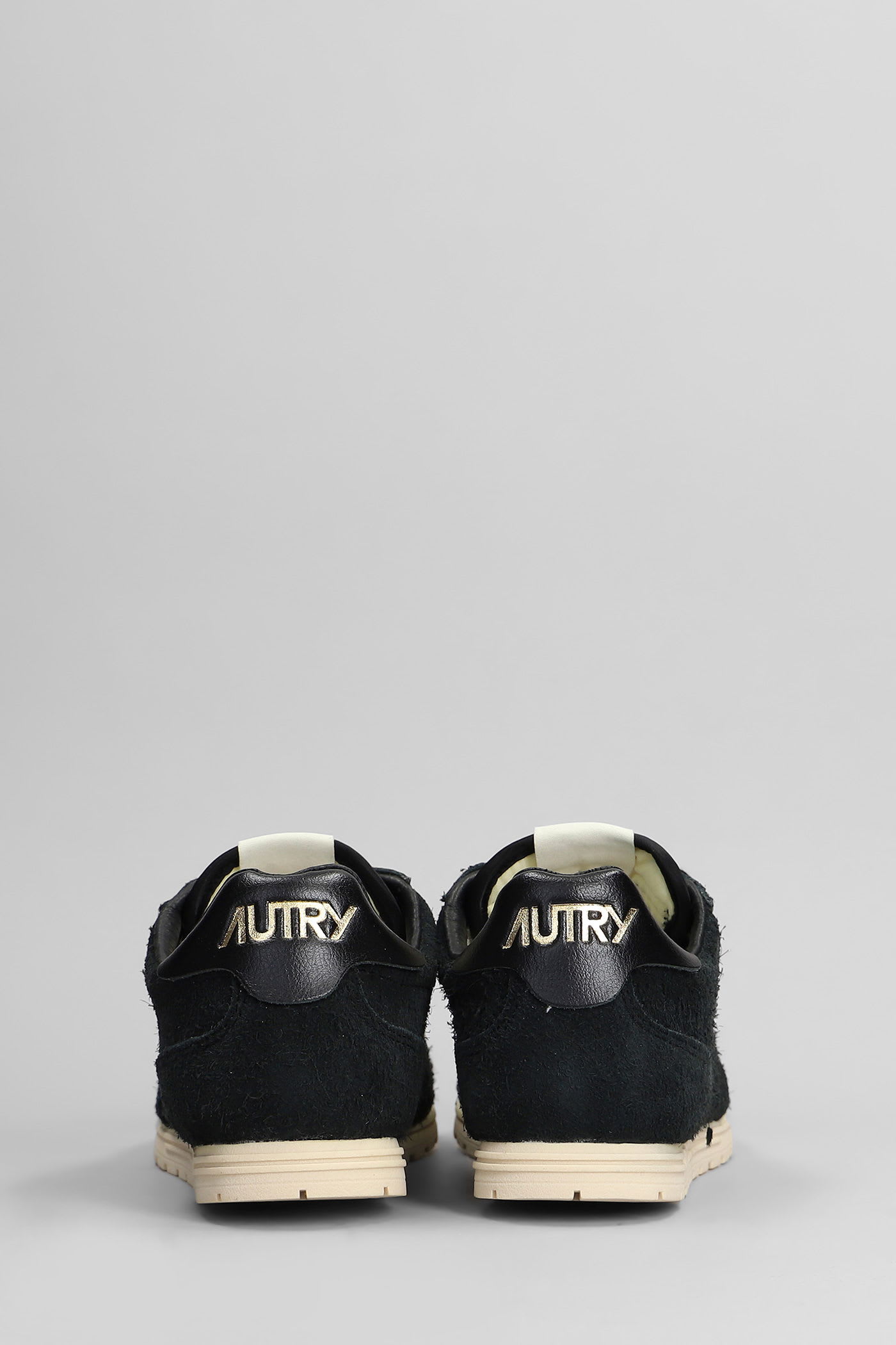 Autry Windspin Leather-trimmed Perforated Brushed Suede Sneakers