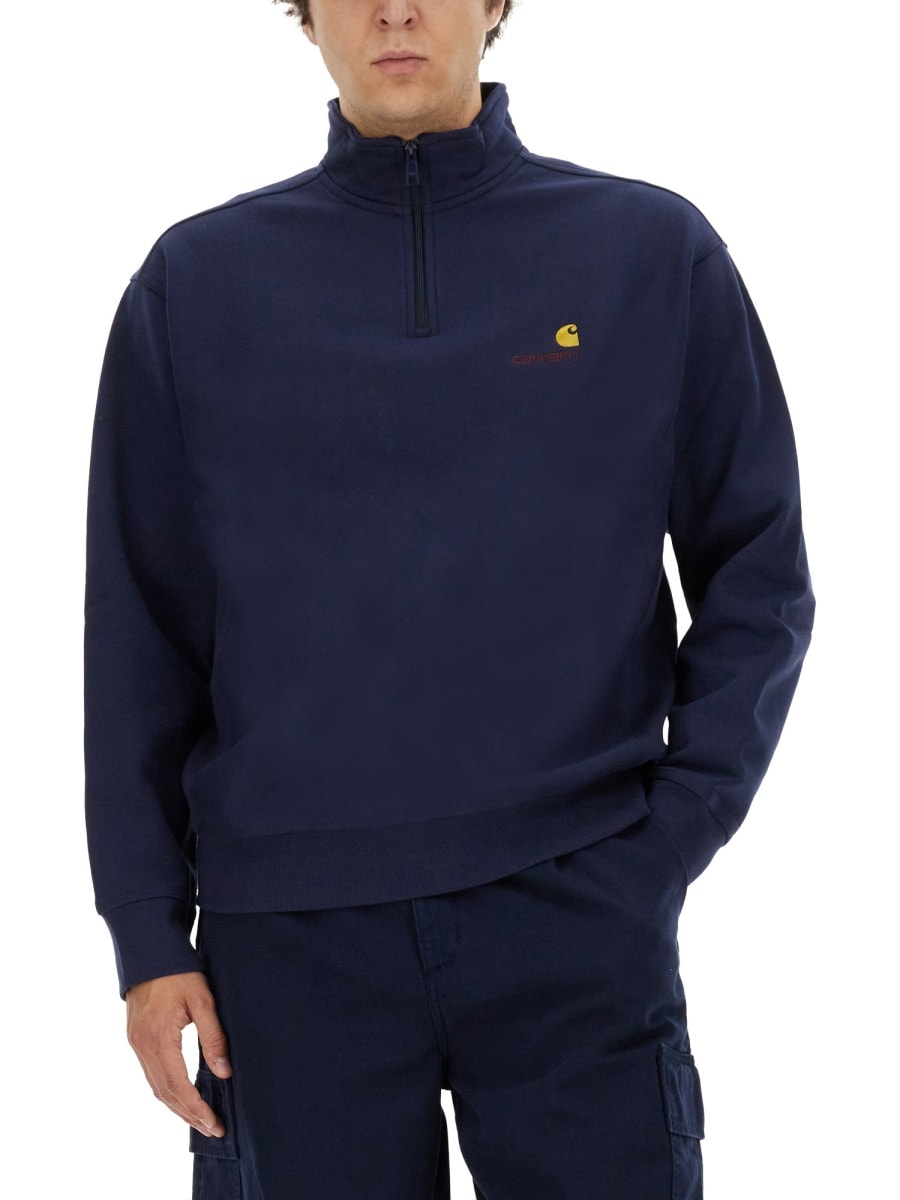Shop Carhartt Sweatshirt With Logo In Blue
