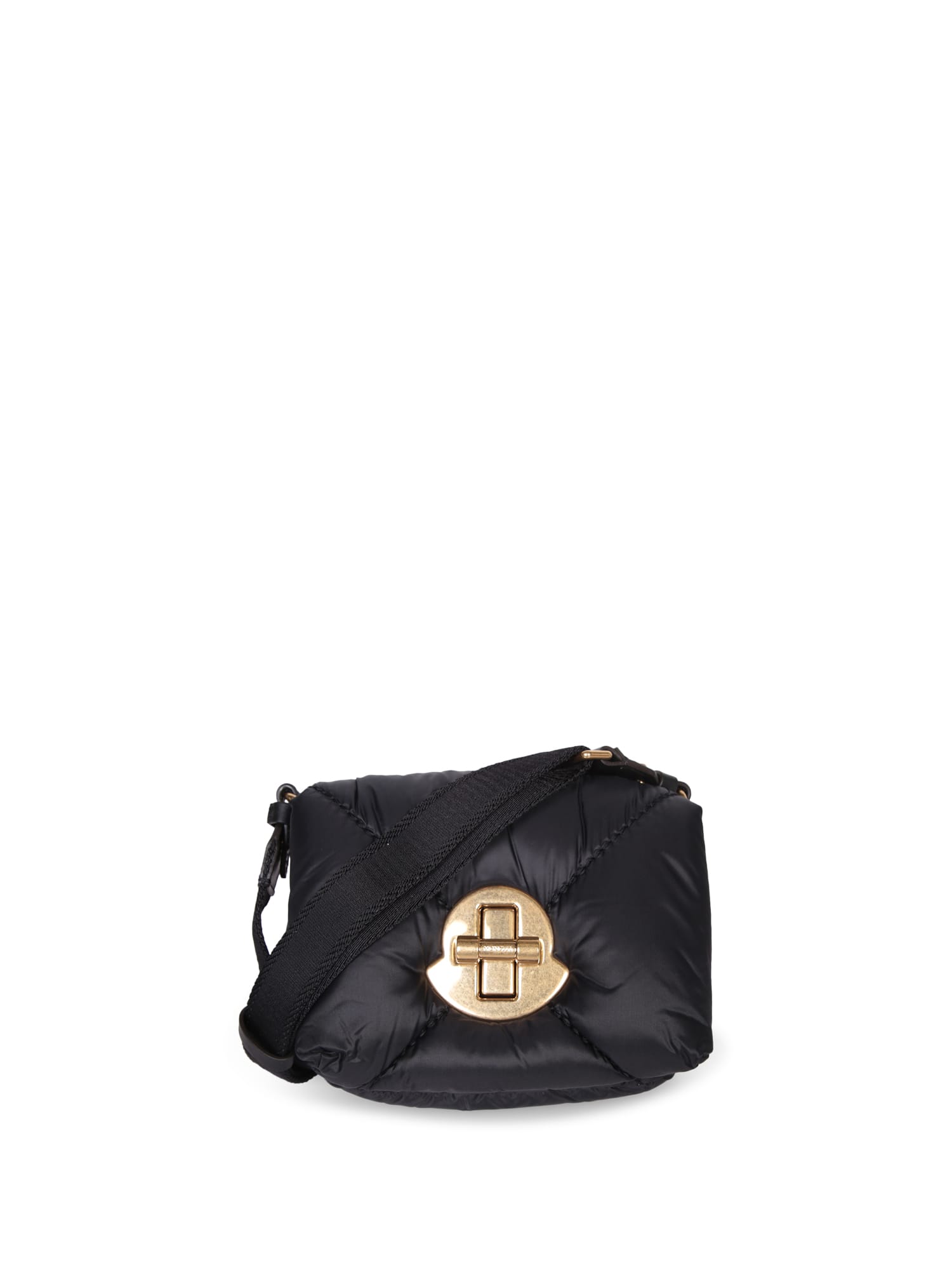 Shop Moncler Mini Puff Crossbody Black Bag