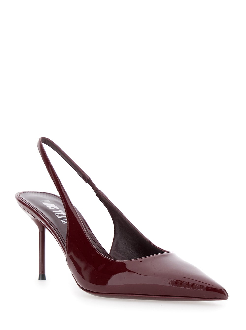 Paris Texas Lidia Bordeaux Slingback Pumps With High Stiletto Heel In Patent Leather Woman In Burgundy