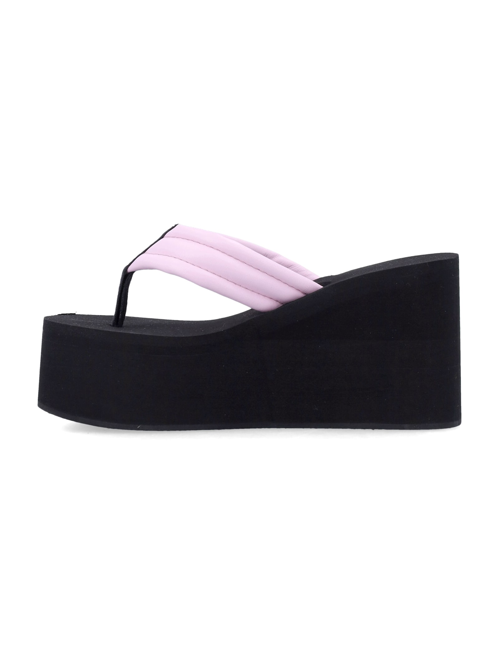 Shop Coperni Branded Wedge Sandal In Black Pink